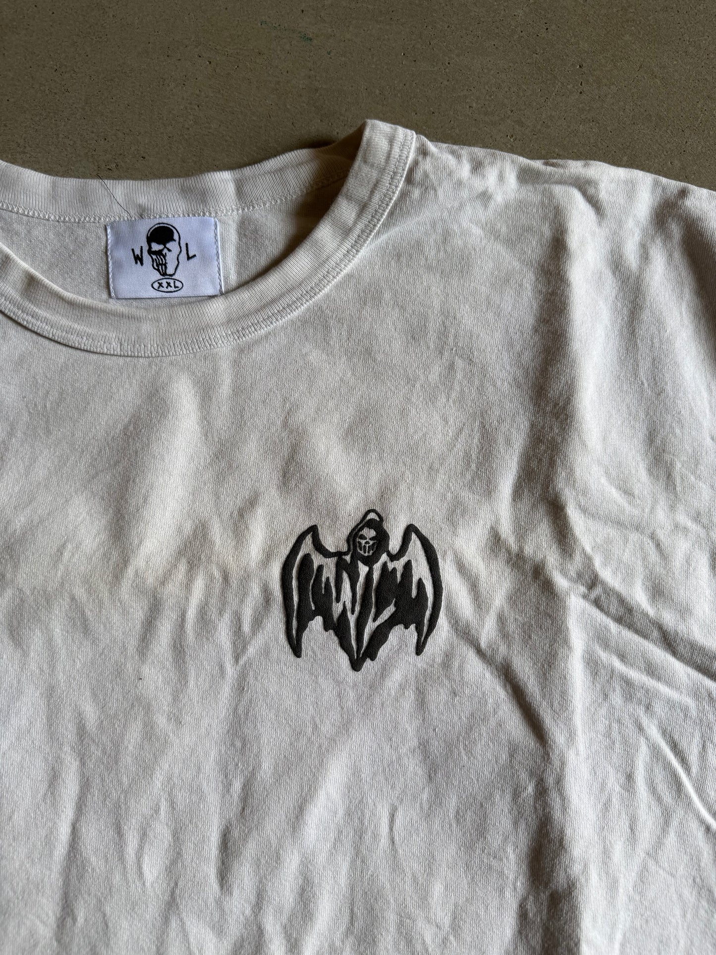 Warren Lotas Big Logo Cream Tee Sz 2XL