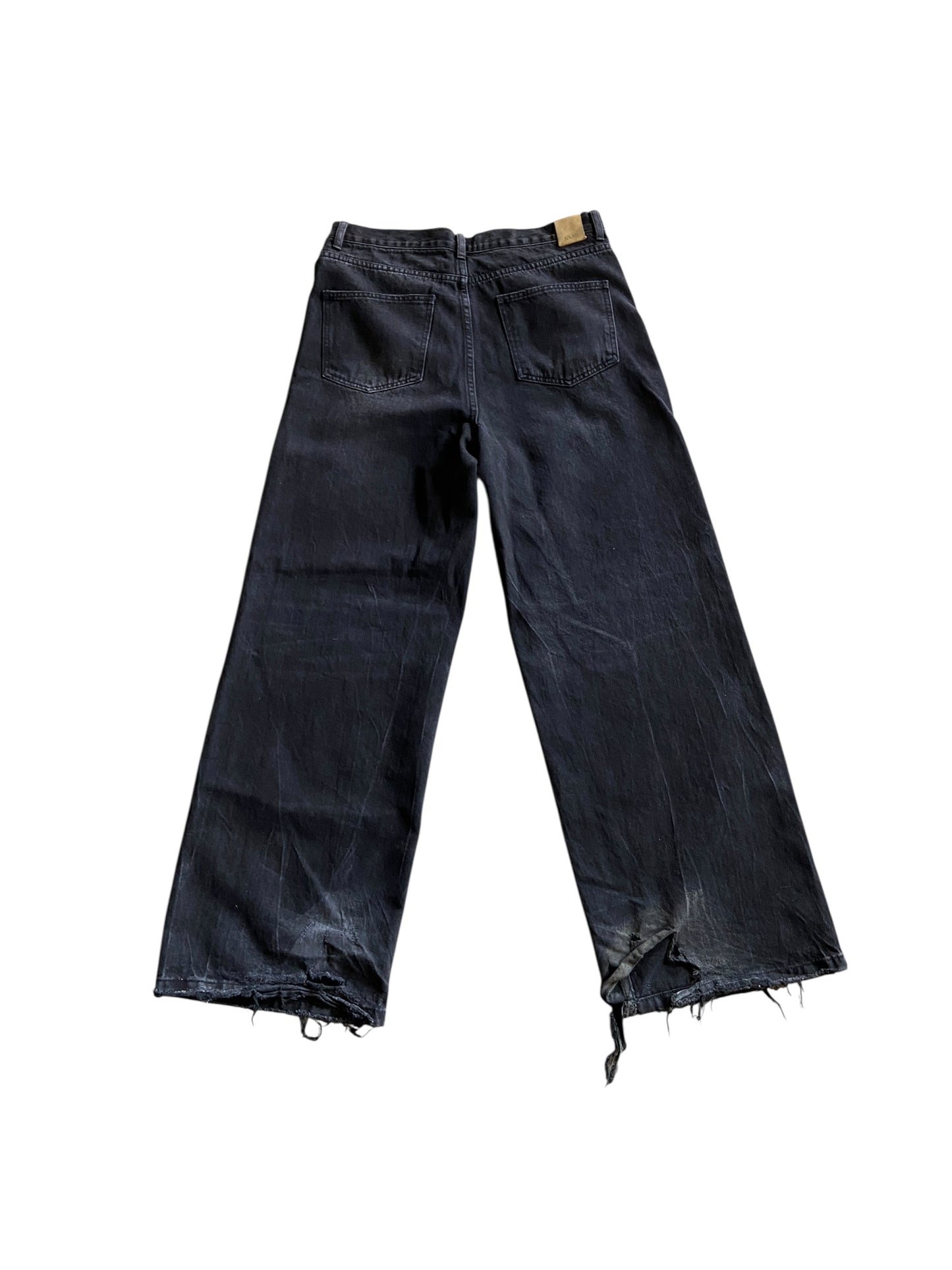 Found Black Denim Baggy Jeans Sz 33x31