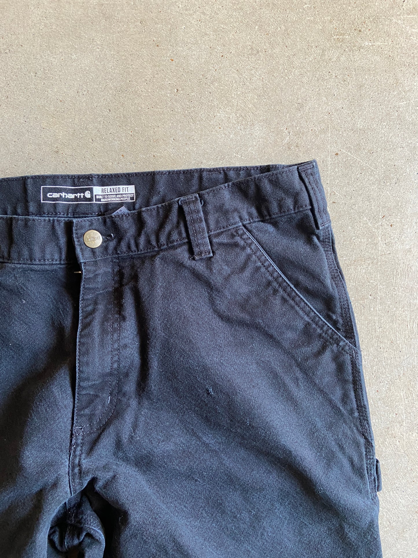Carhartt Ash Black Faded Canvas Work Pants Sz 36x32