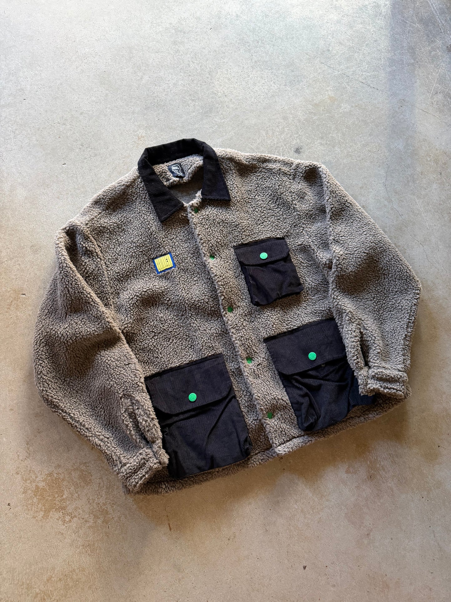 Brain Dead Dark Oatmeal Deep Pile Fleece Sz XL