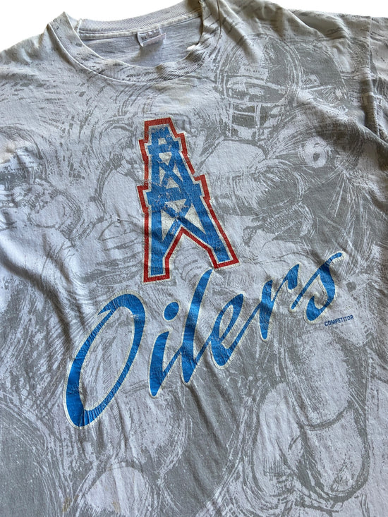 VTG Tennessee Oilers All Over Print Tee Sz XL
