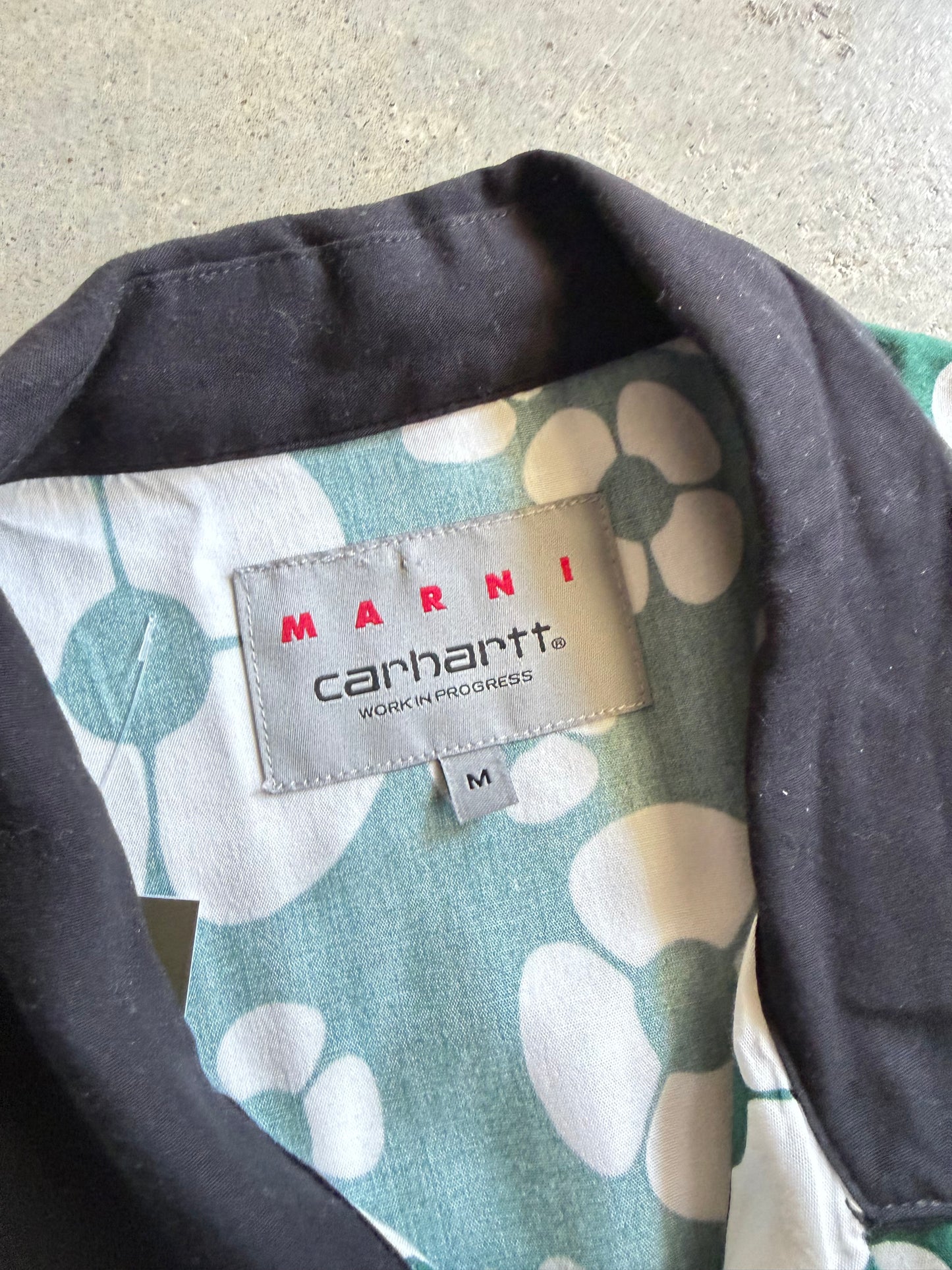 MARNI x Carhartt WIP Designer Green/White Floral Shirt Sz M