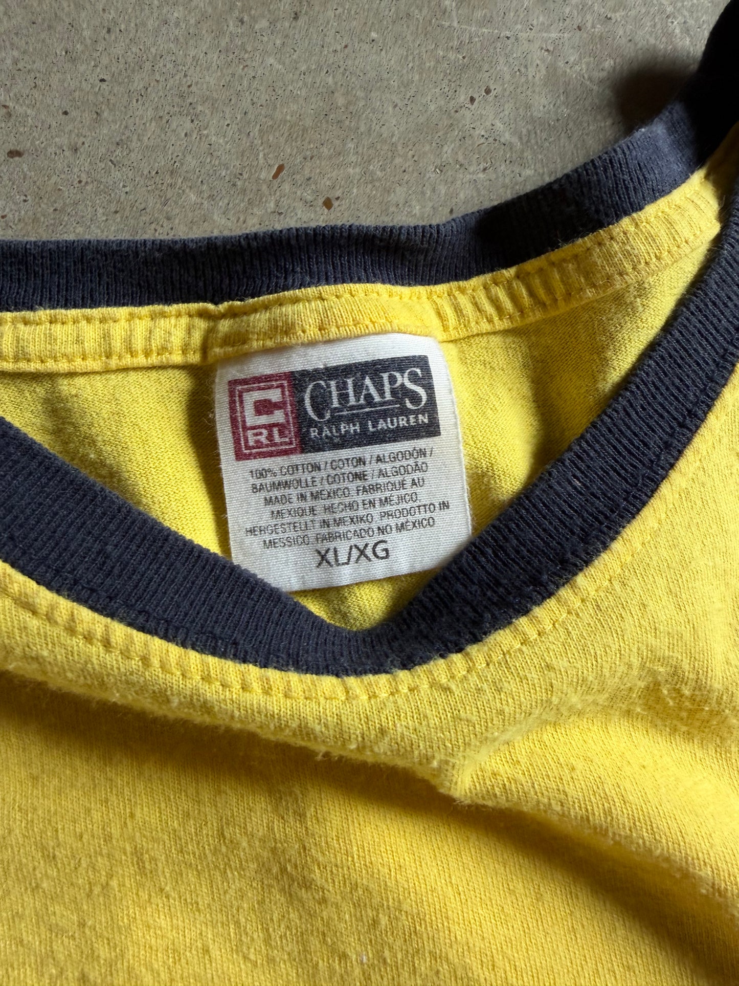 VTG Chaps Ralph Lauren USA Ringer Tee Sz XL/2XL