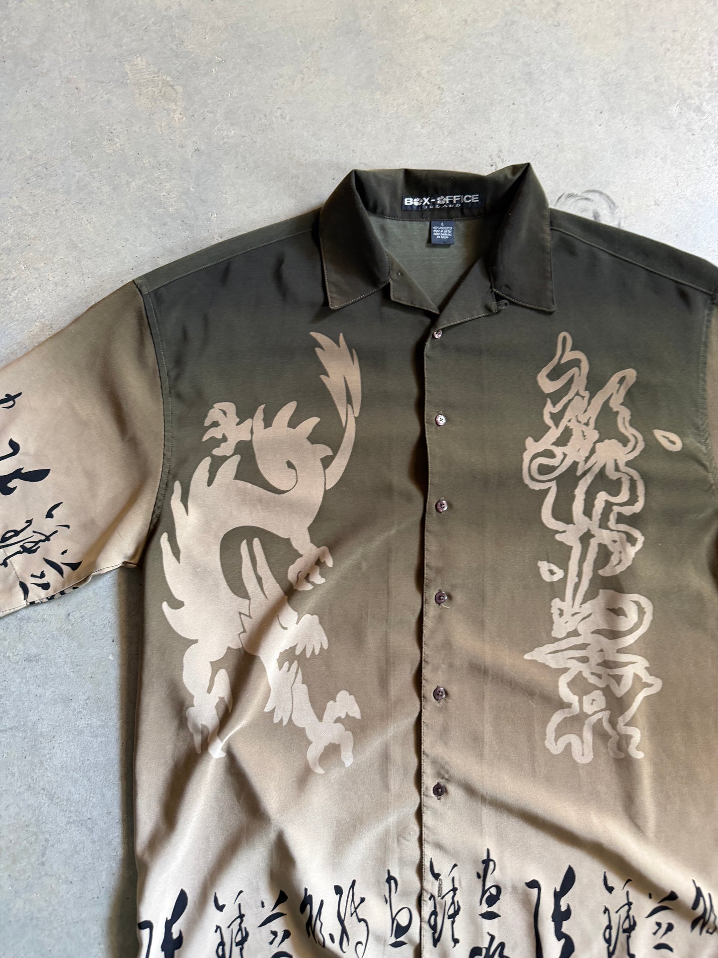Y2K Box Office Island Button Up Shirt Sz L