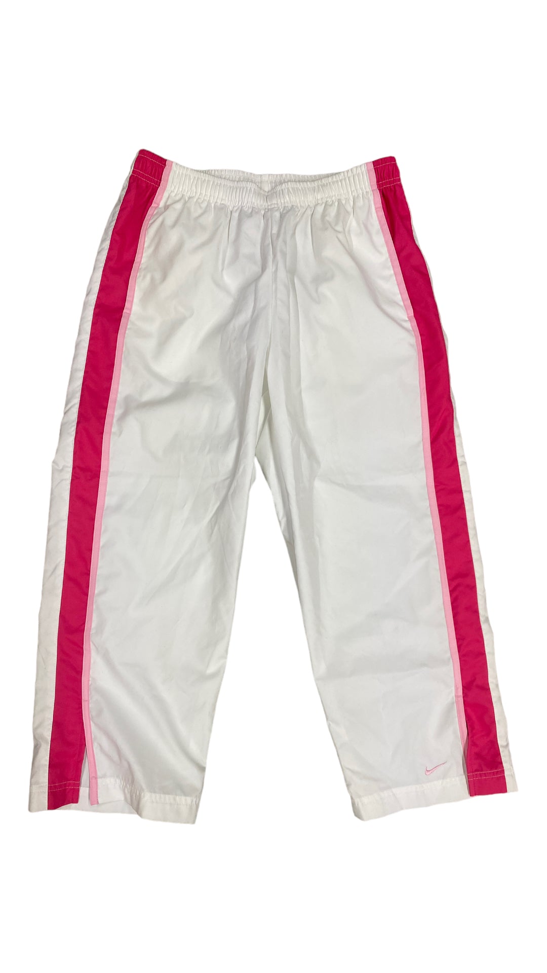 VTG Pink/White Nike Poly Capri Pants Sz M