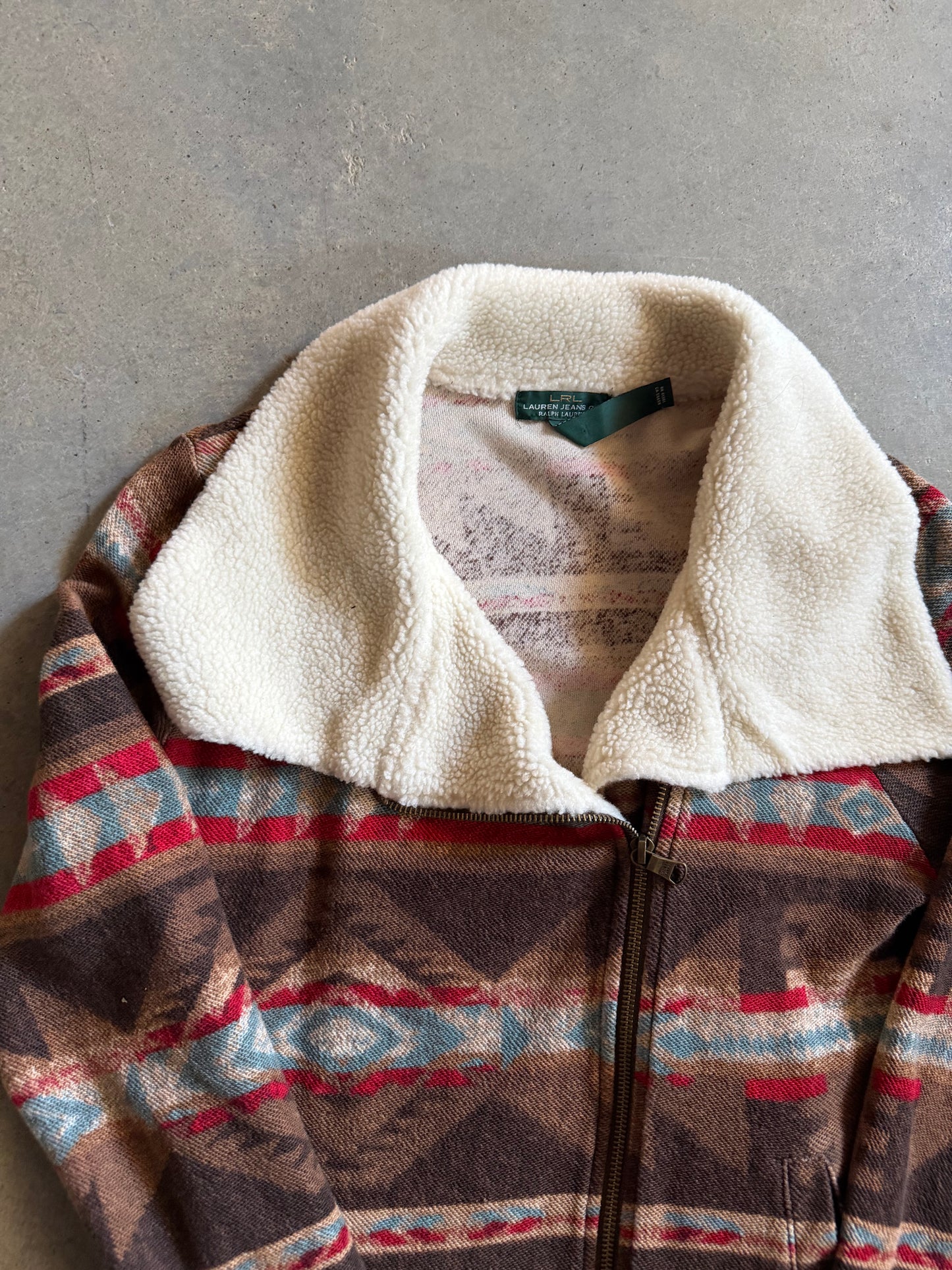 VTG Lauren Ralph Lauren Southwestern Native Zip Jacket Sz Women's L