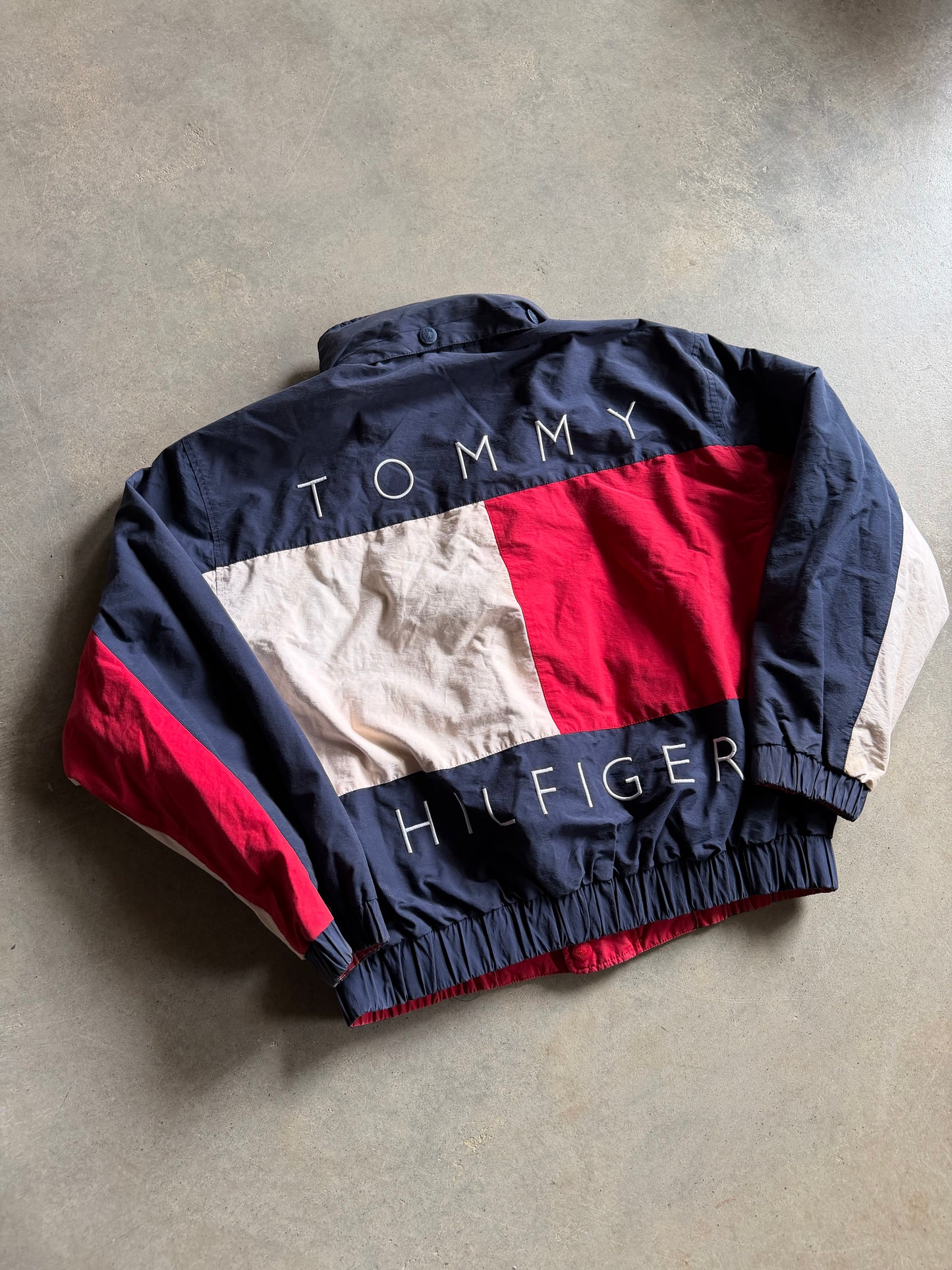 VTG Tommy Hilfiger Big Flag Logo Jacket Sz L