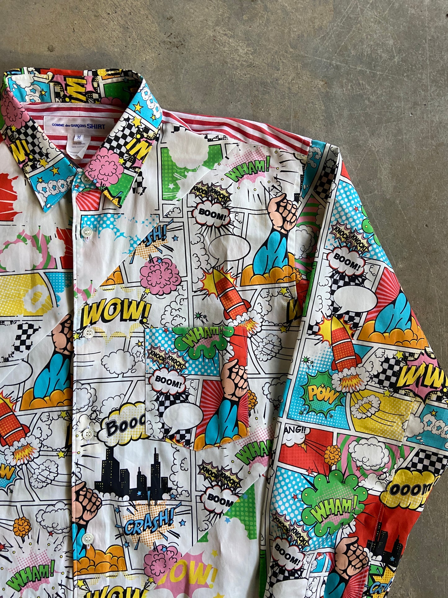 Comme Des Garcons Comic Button Up Shirt Sz M