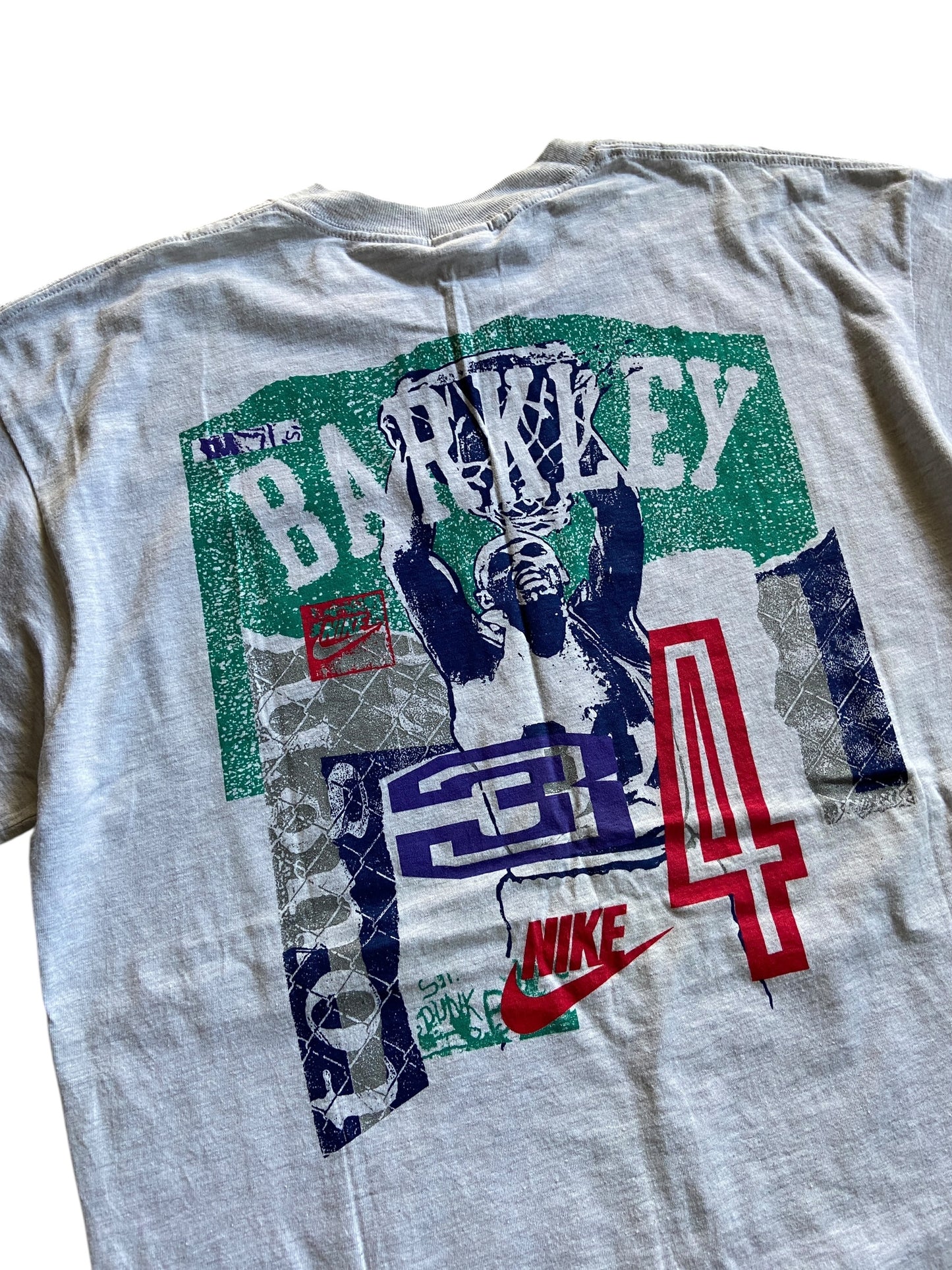 VTG Nike Grey Tag Charles Barkley Heather Grey Tee Sz XL
