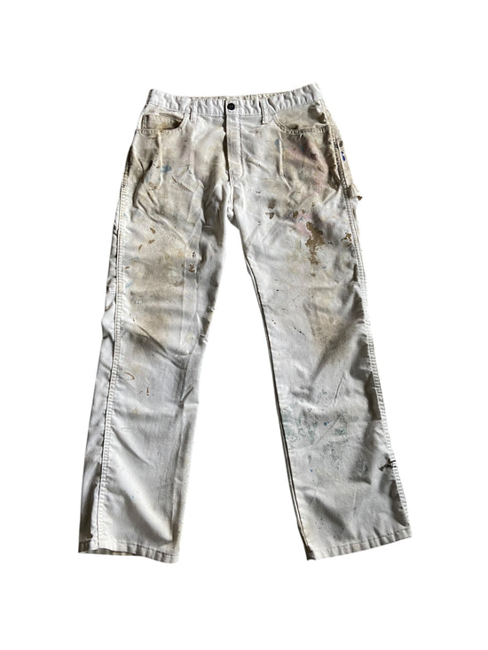 VTG Dickies Light Blue/Gray Paint Splash Pants Sz 33x32