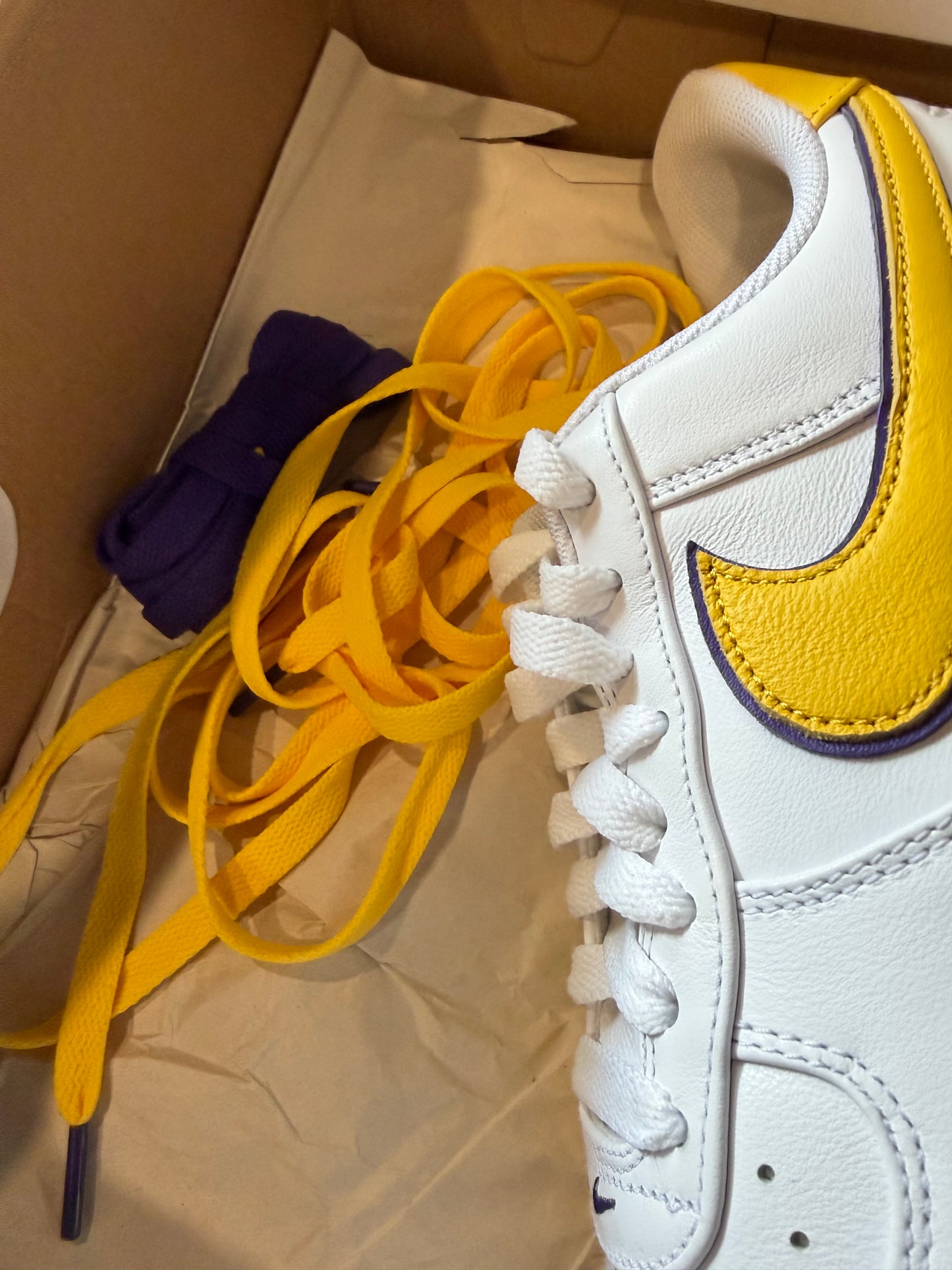 Preowned Nike Air Force 1 Kobe Bryant Lakers Home Size 10.5M/12W
