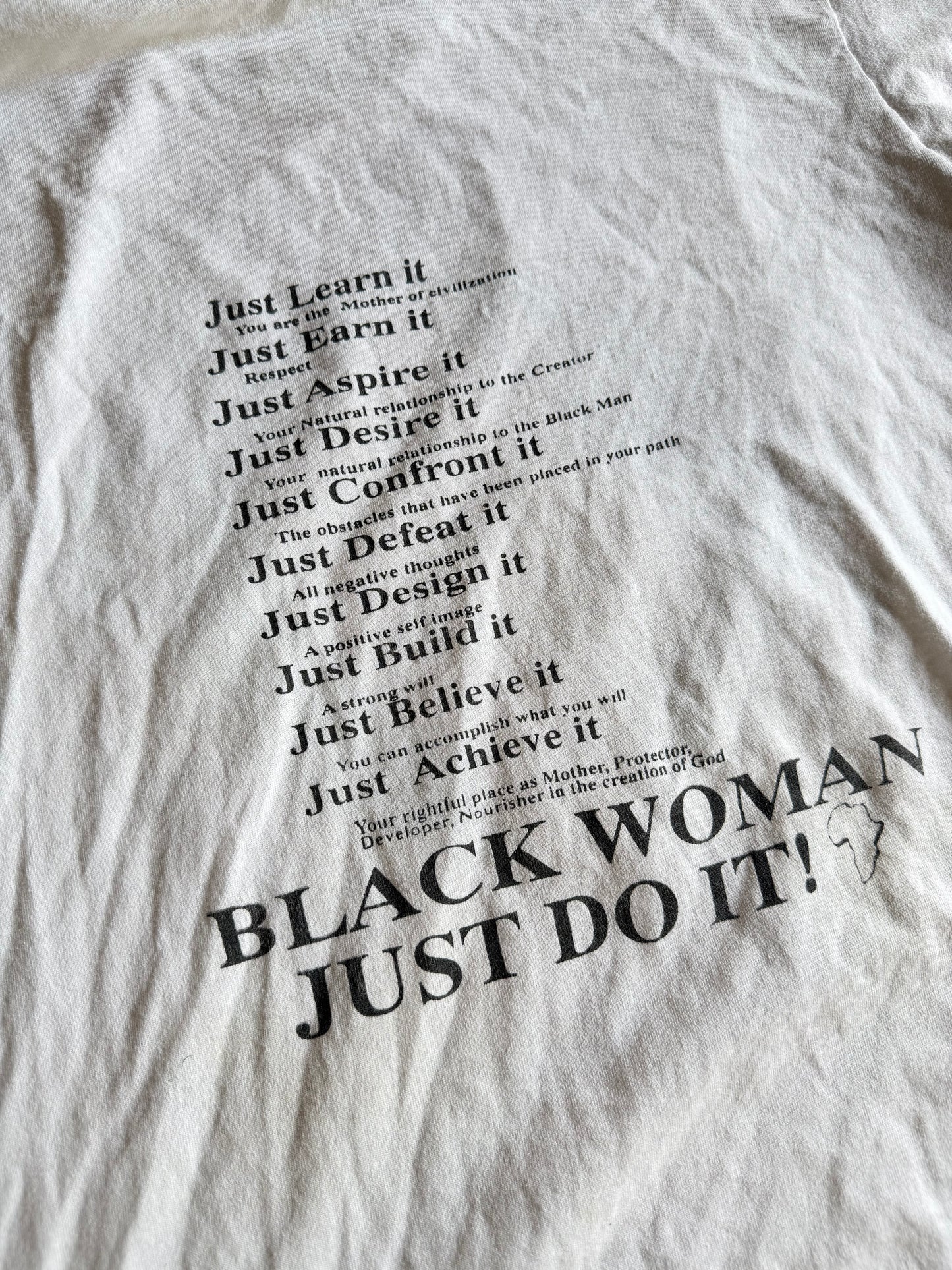 VTG 100% Black Woman Tee Sz XL