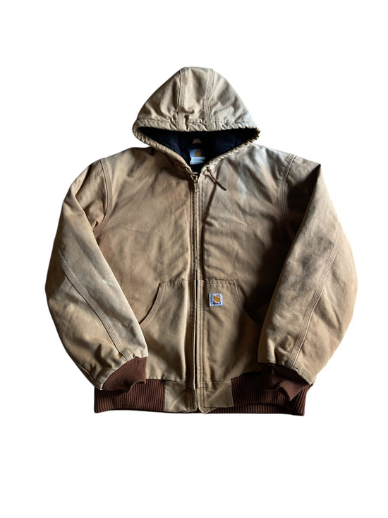 VTG Carhartt Canvas Hooded Jacket Sz XL