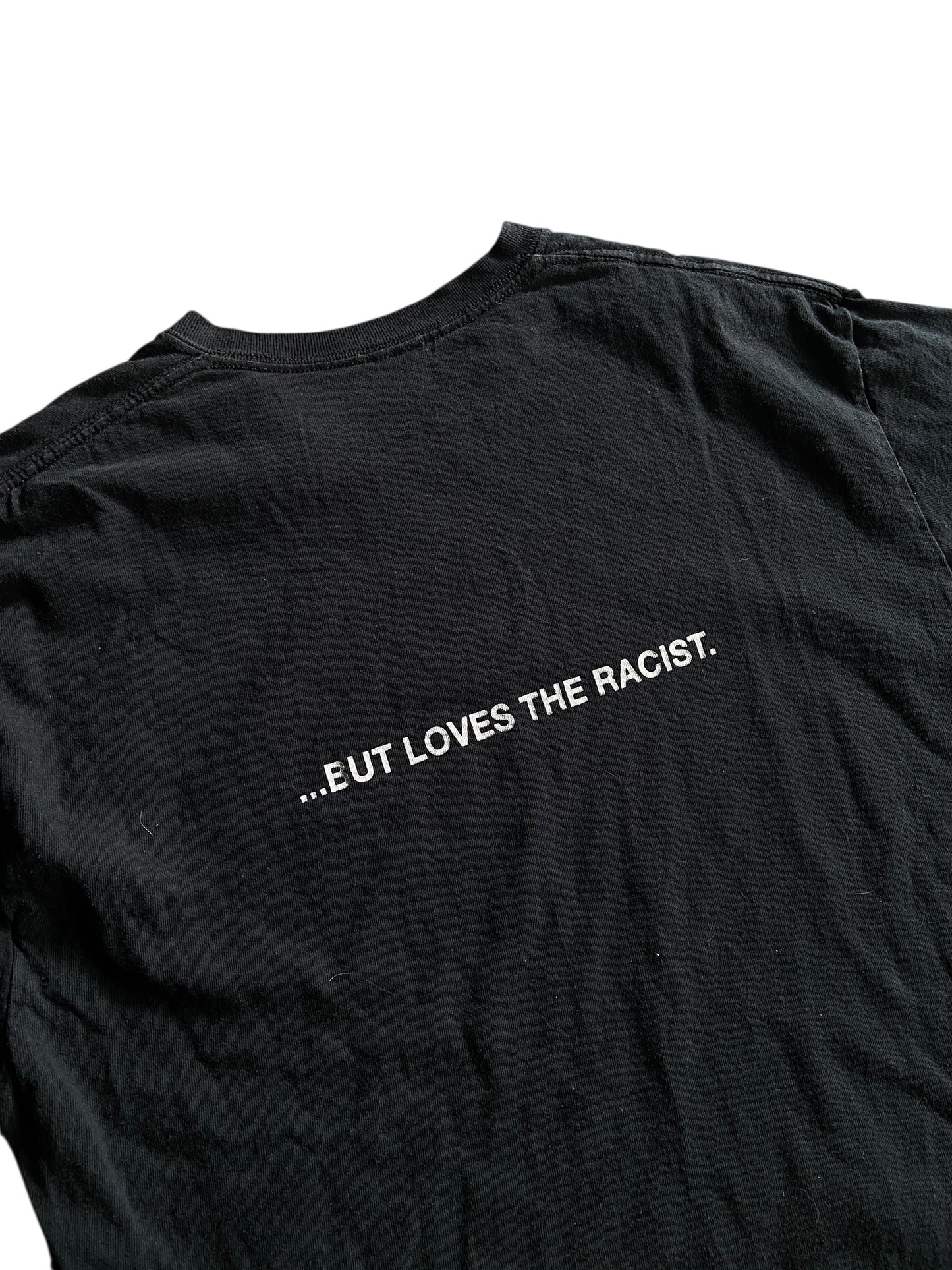 VTG Jesus Hates Racism Text Tee Sz M