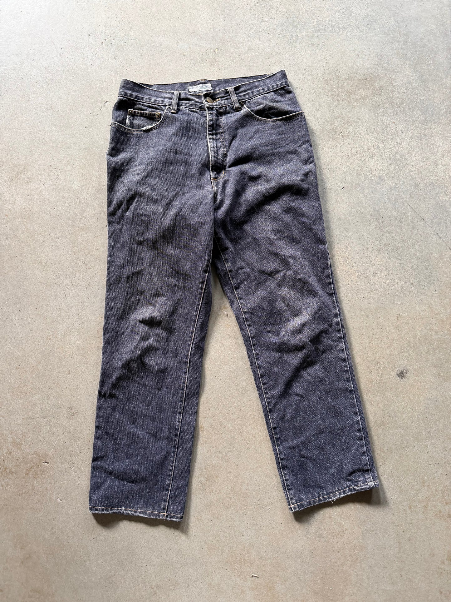 VTG Guess Black Denim Jeans Sz 32x28