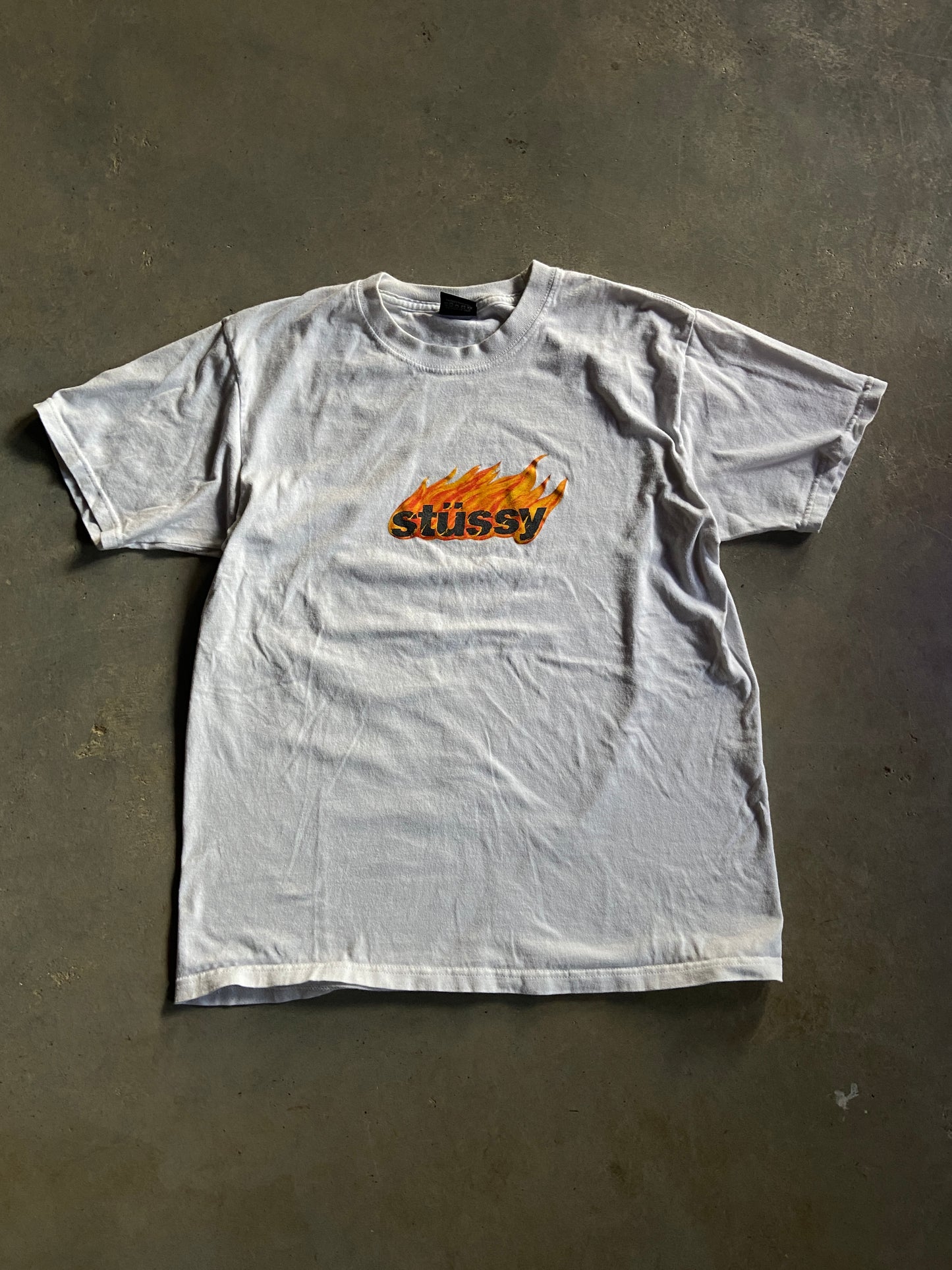 Stussy Flame Logo Tee Sz M