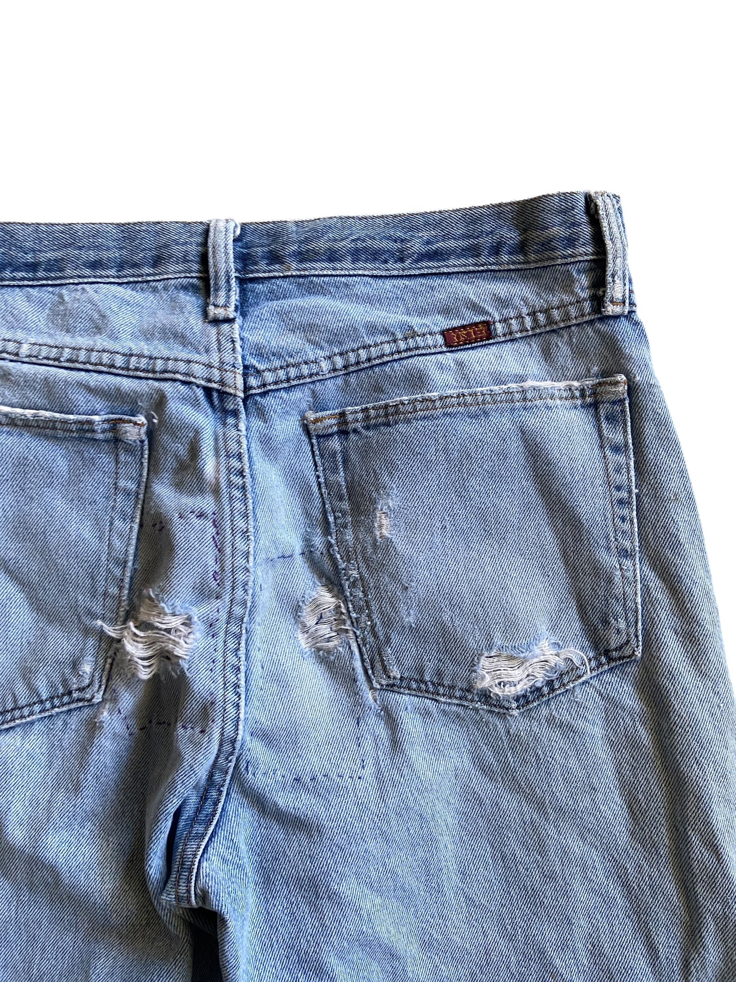 VTG Distressed Rustler Light Wash Jeans Sz 32x30