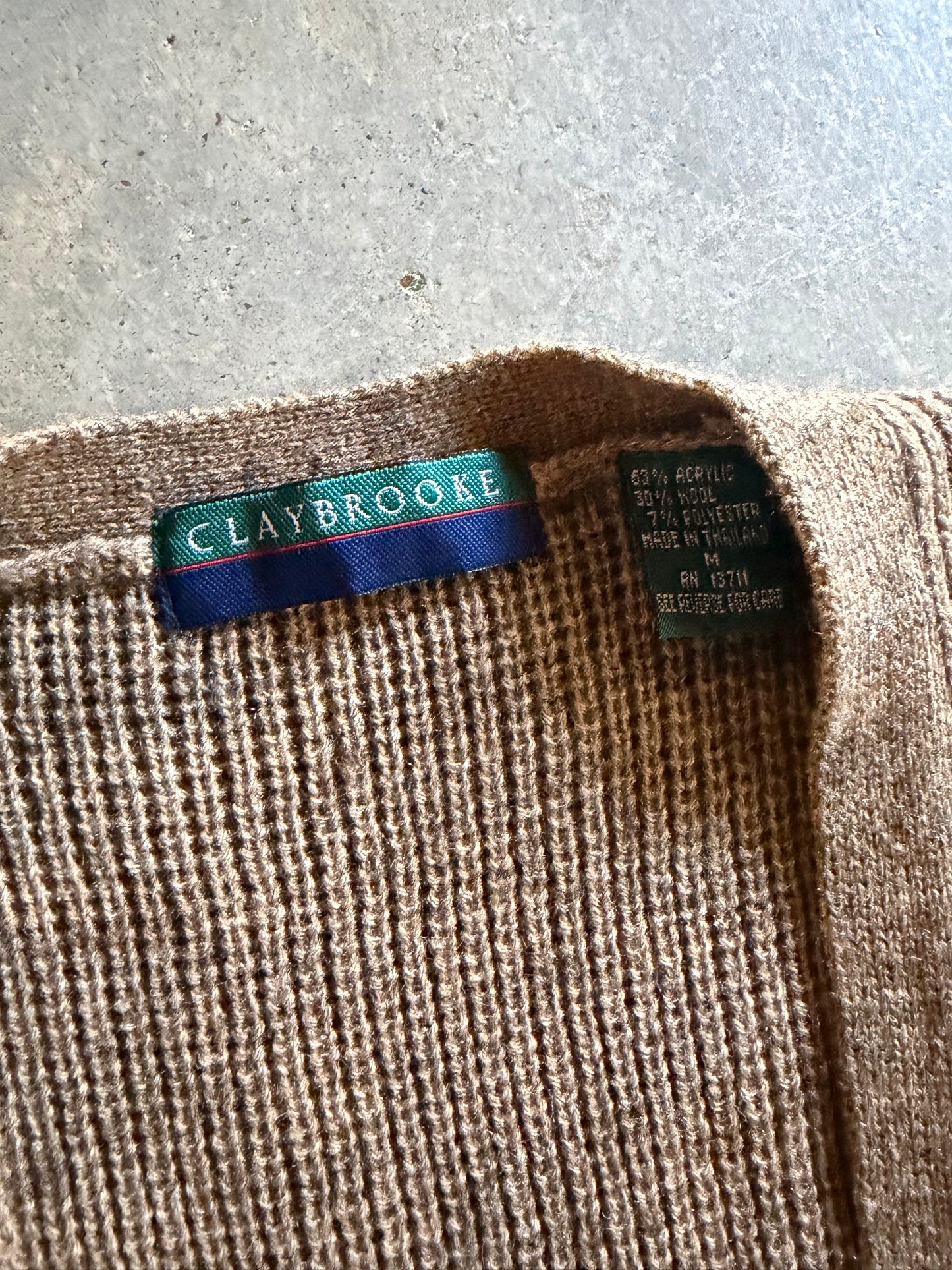 VTG Claybrooke Brown Wool Sweater Vest Sz M