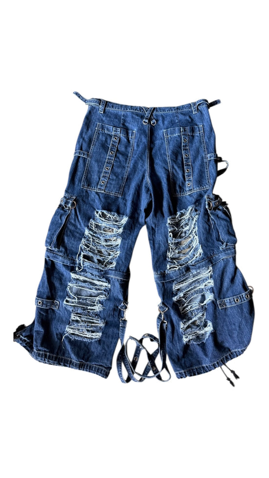 Tripp NYC Studded Strap Rave Denim Pants Sz XXL/44