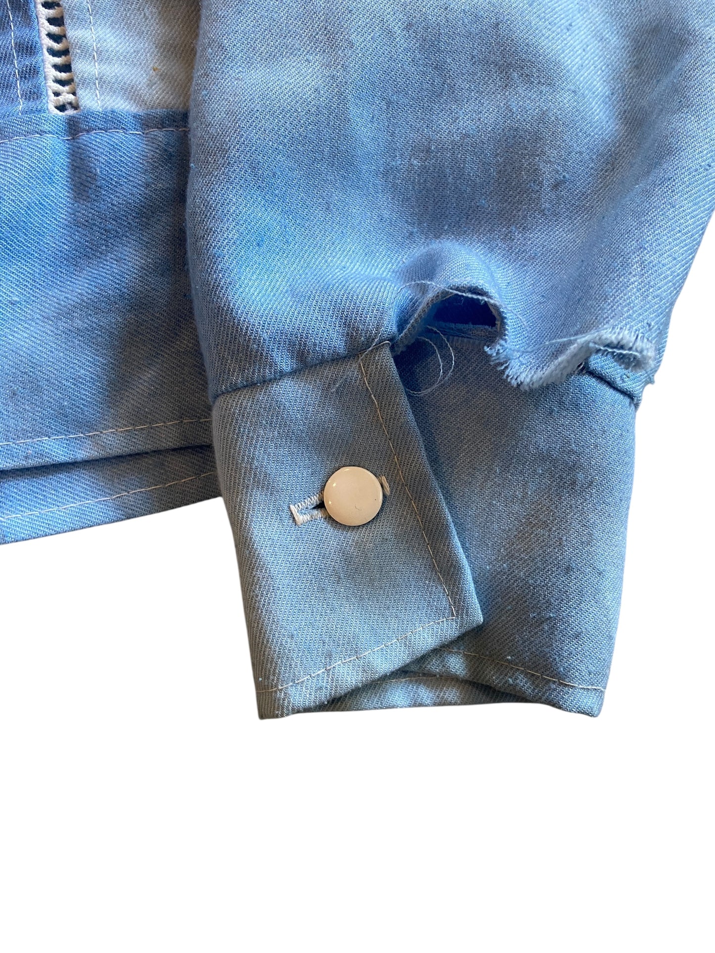 VTG Women's Denim Dyed Button Up Shirt Sz S