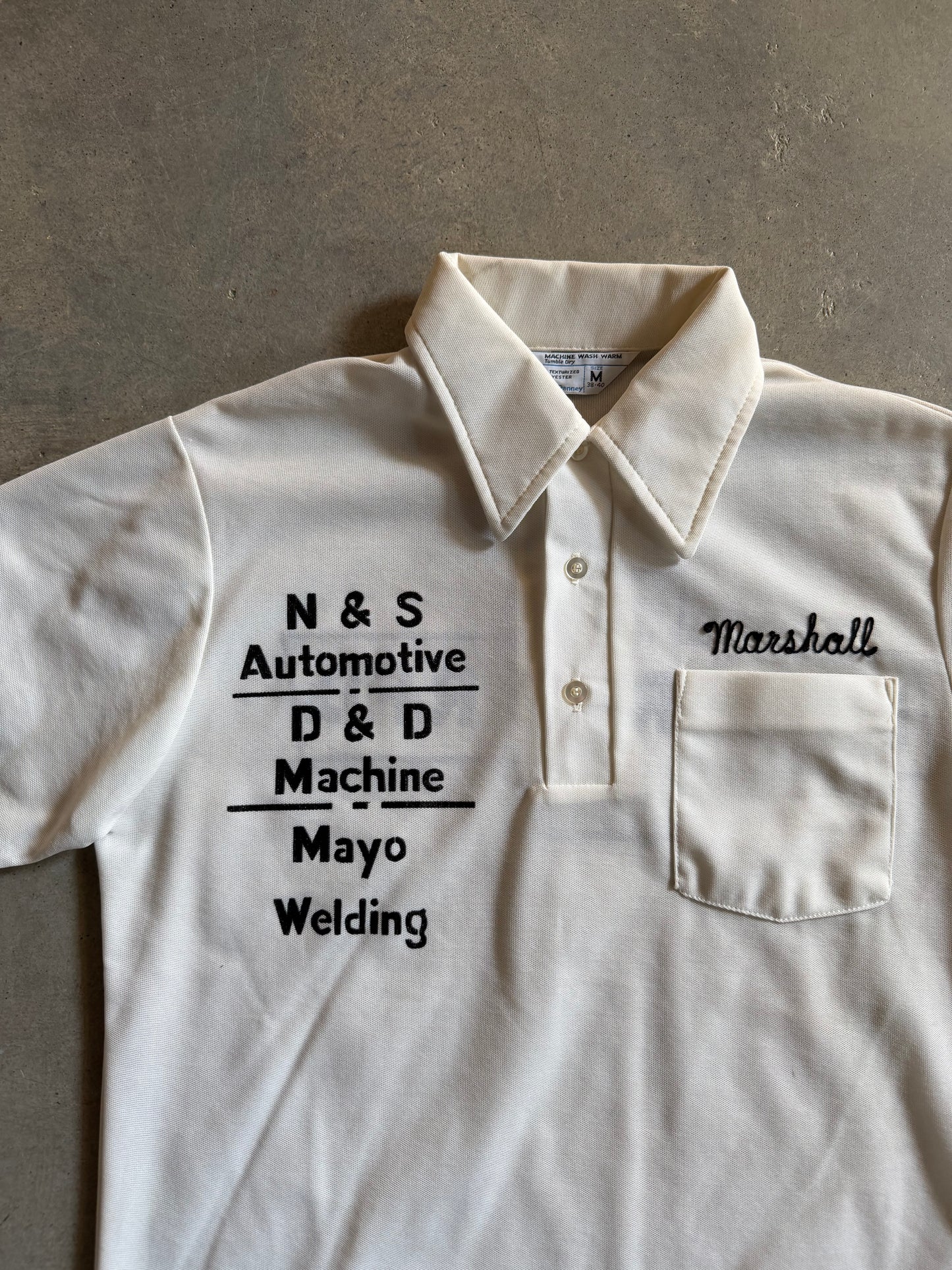 VTG JCPenney N&S Automotive Marshall Polo Shirt Sz M