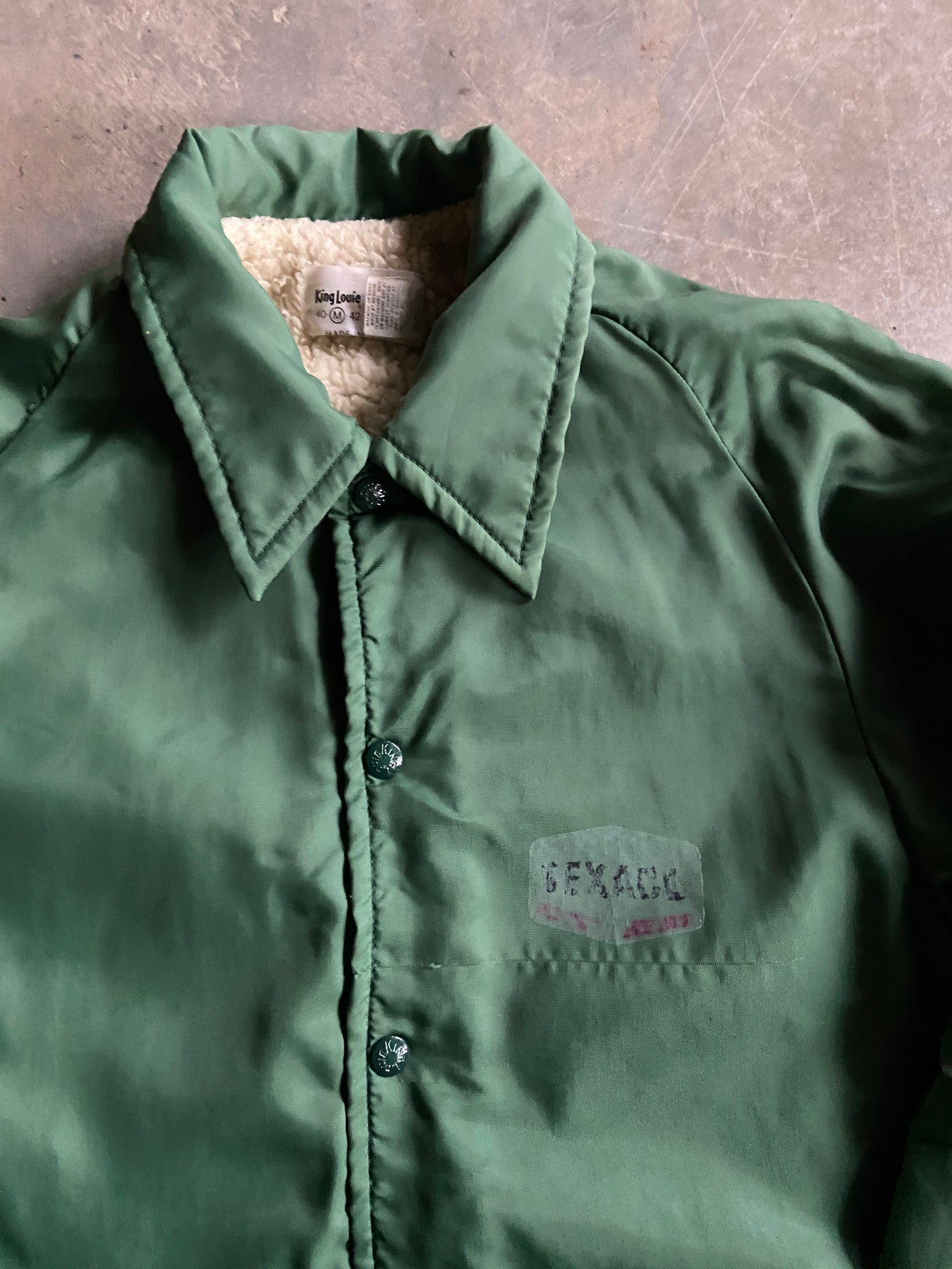 VTG Texaco Green Sherpa Jacket Sz M/L