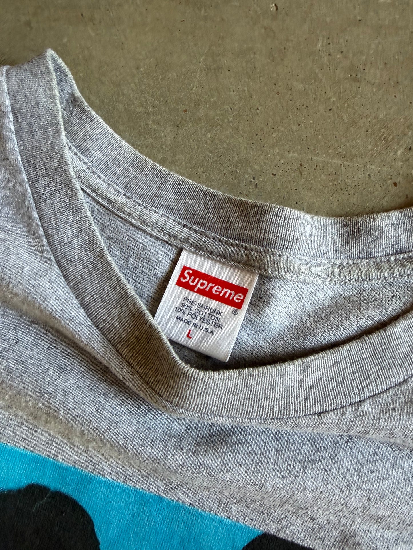 Supreme Group Heather Gray Tee Sz L