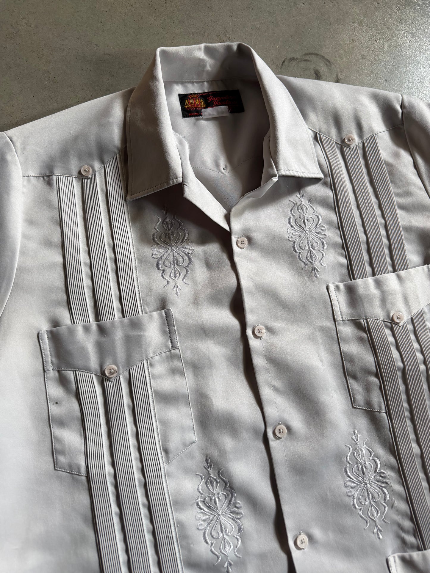 Guataberas Yucatecas Gray Button Up Shirt Sz L/XL