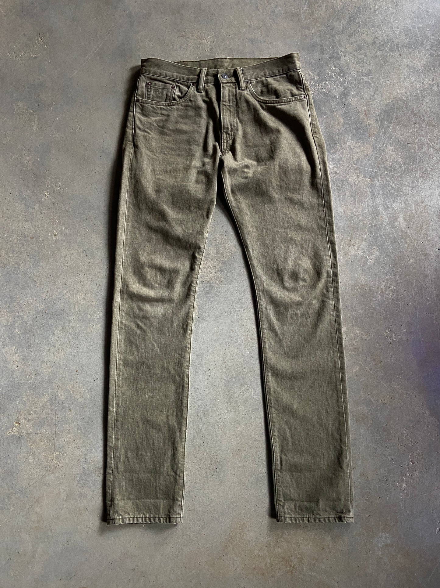 RRL Military Green Denim Jeans Sz 30x32