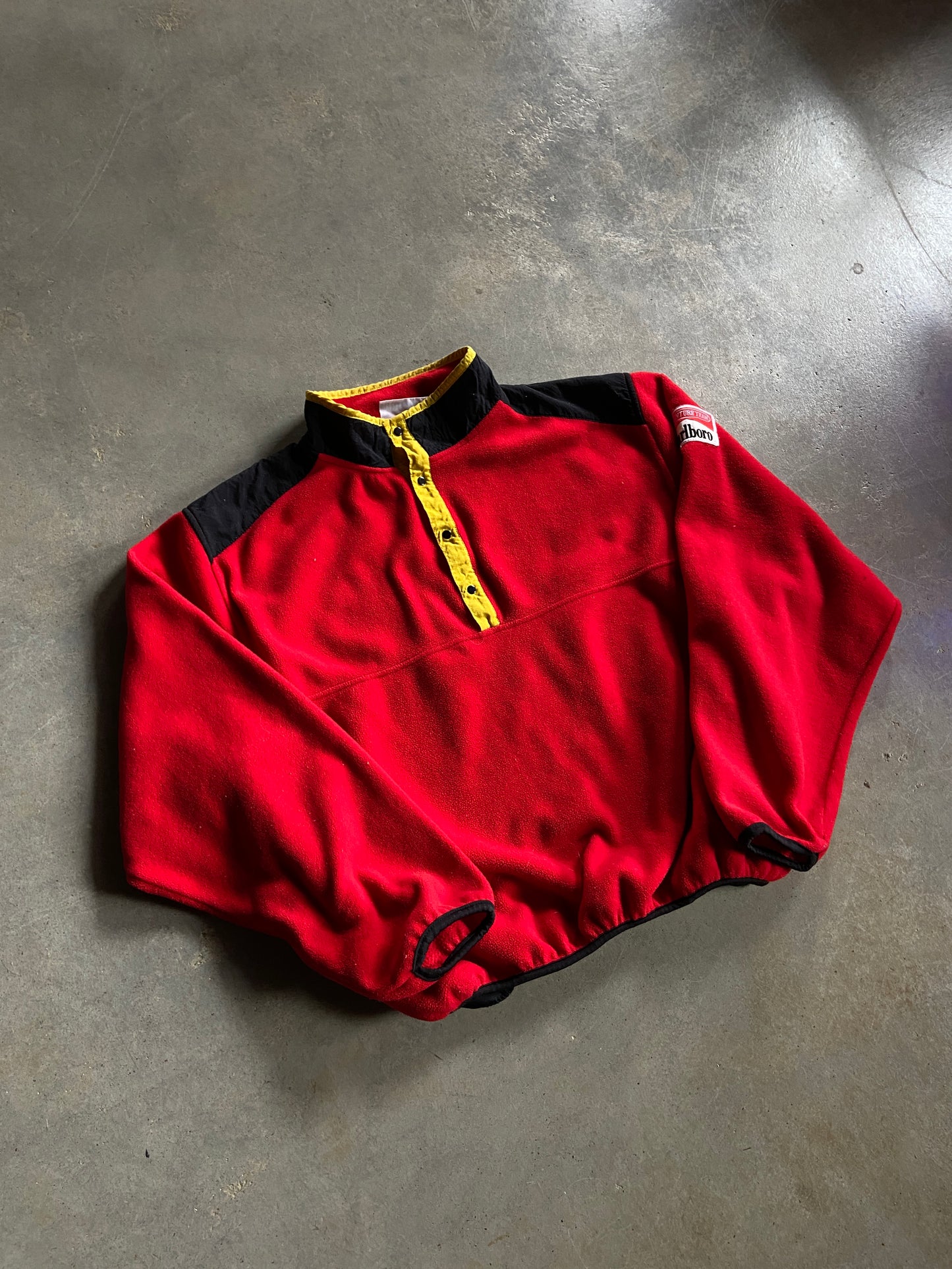 VTG Marlboro Red Fleece Pullover Jacket Sz XL