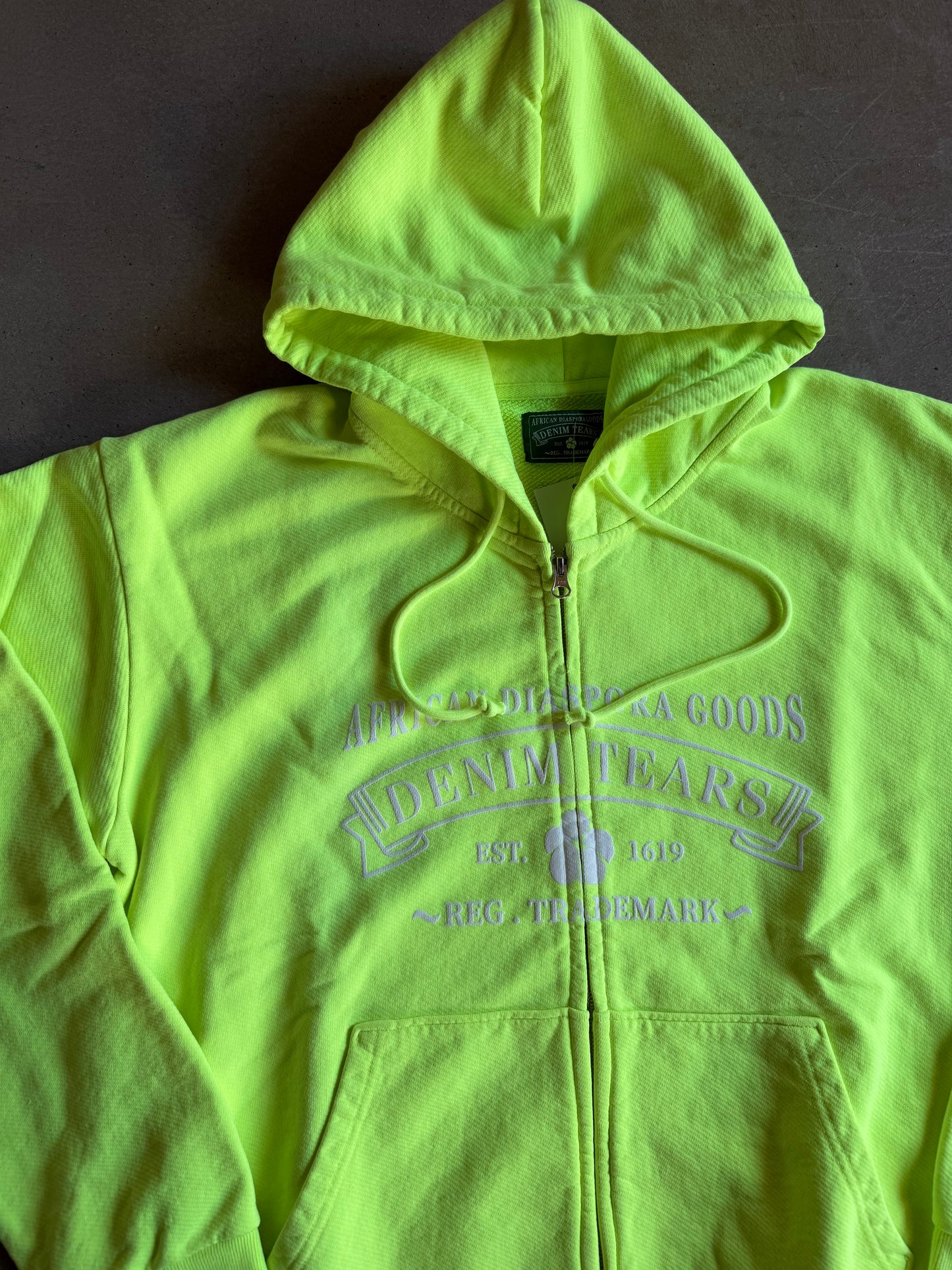 Denim Tears ADG Zip Hoodie Lime Green Sz L