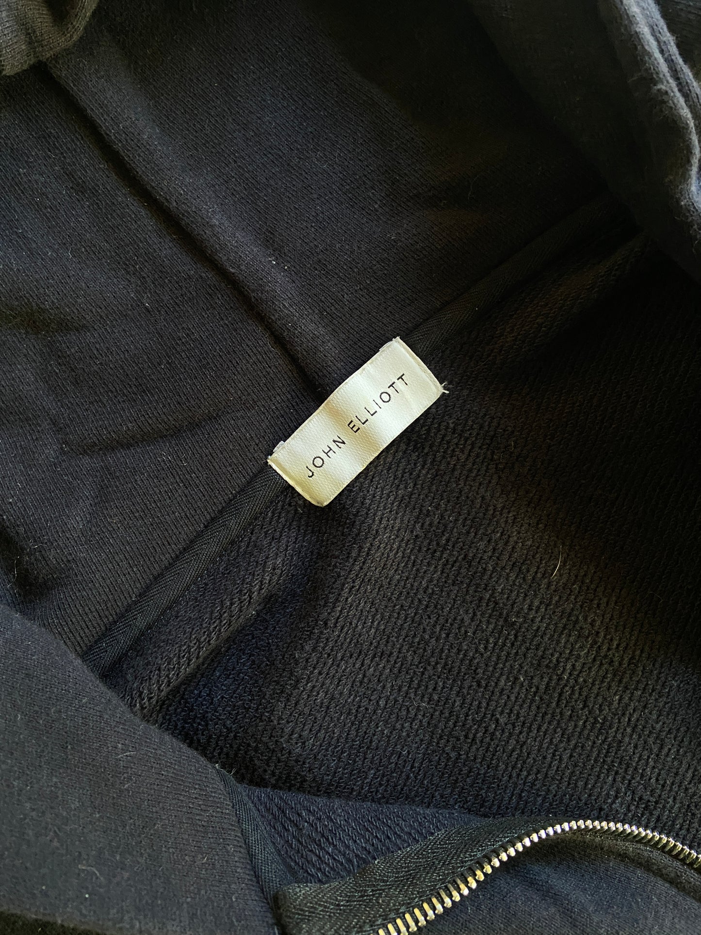 John Elliot Quarter Zip Black Hoodie Sz L