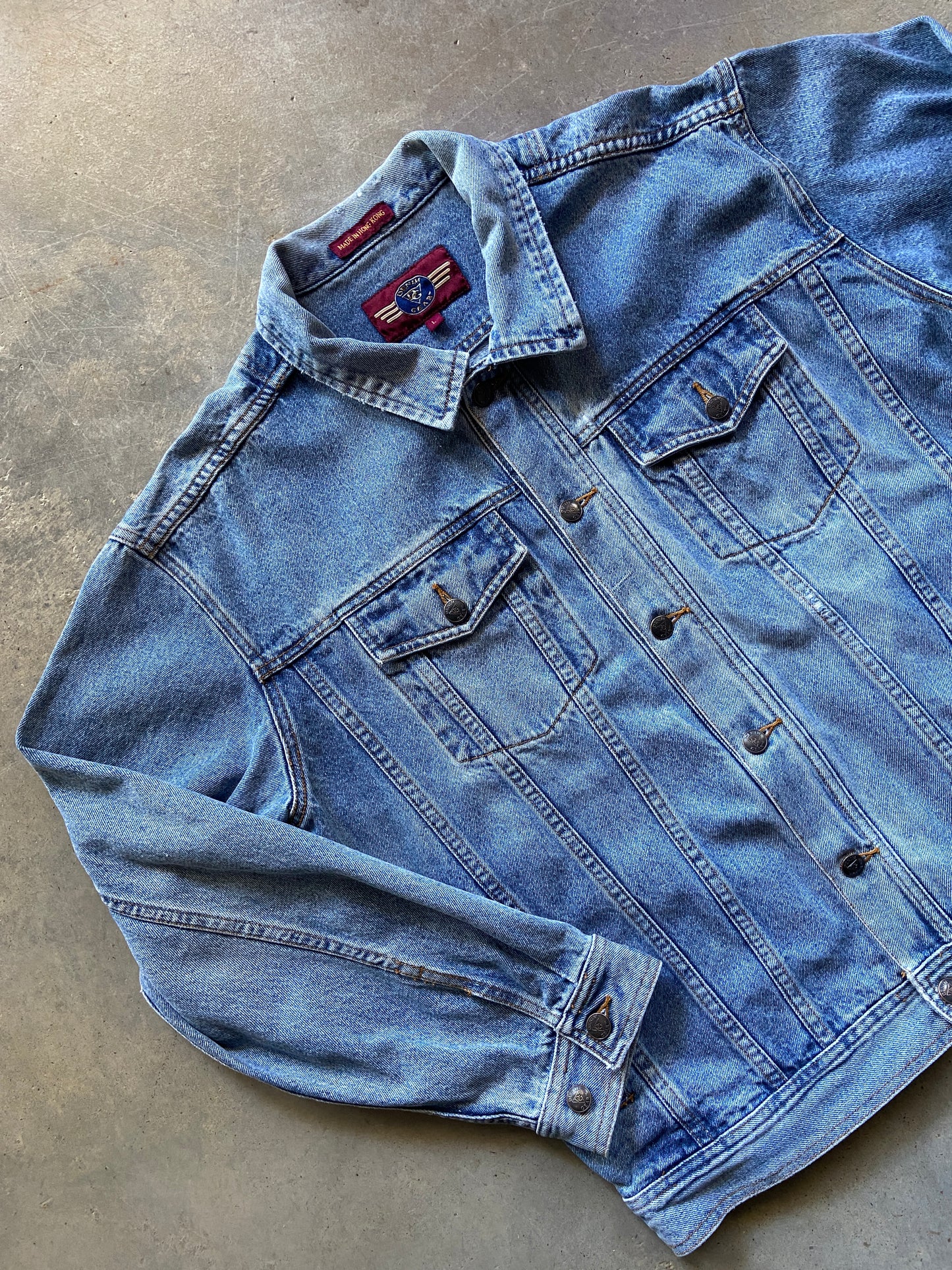 VTG Denim Gear Light Wash Denim Jacket Sz L