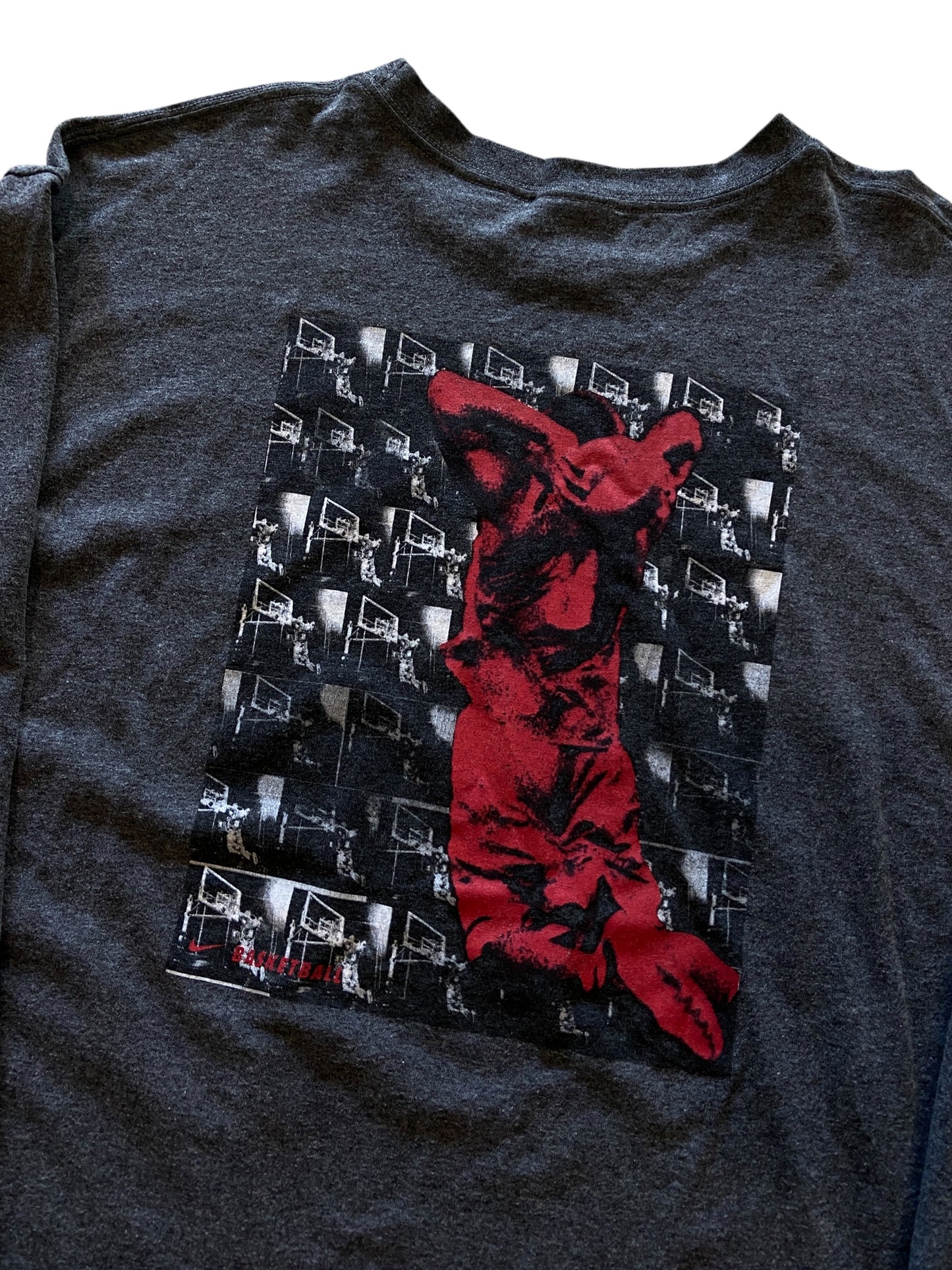 VTG Nike Basketball Dunking Graphic L/S Tee Sz XL