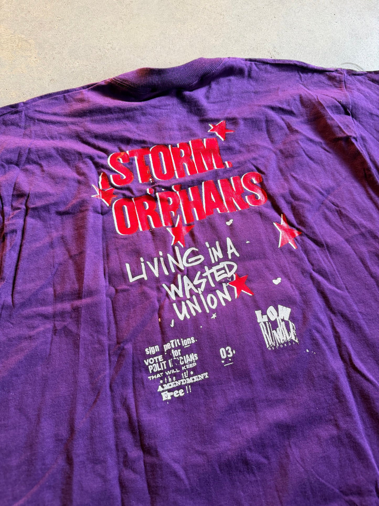 VTG Storm Orphans Wasted Union Band Tee Sz XL