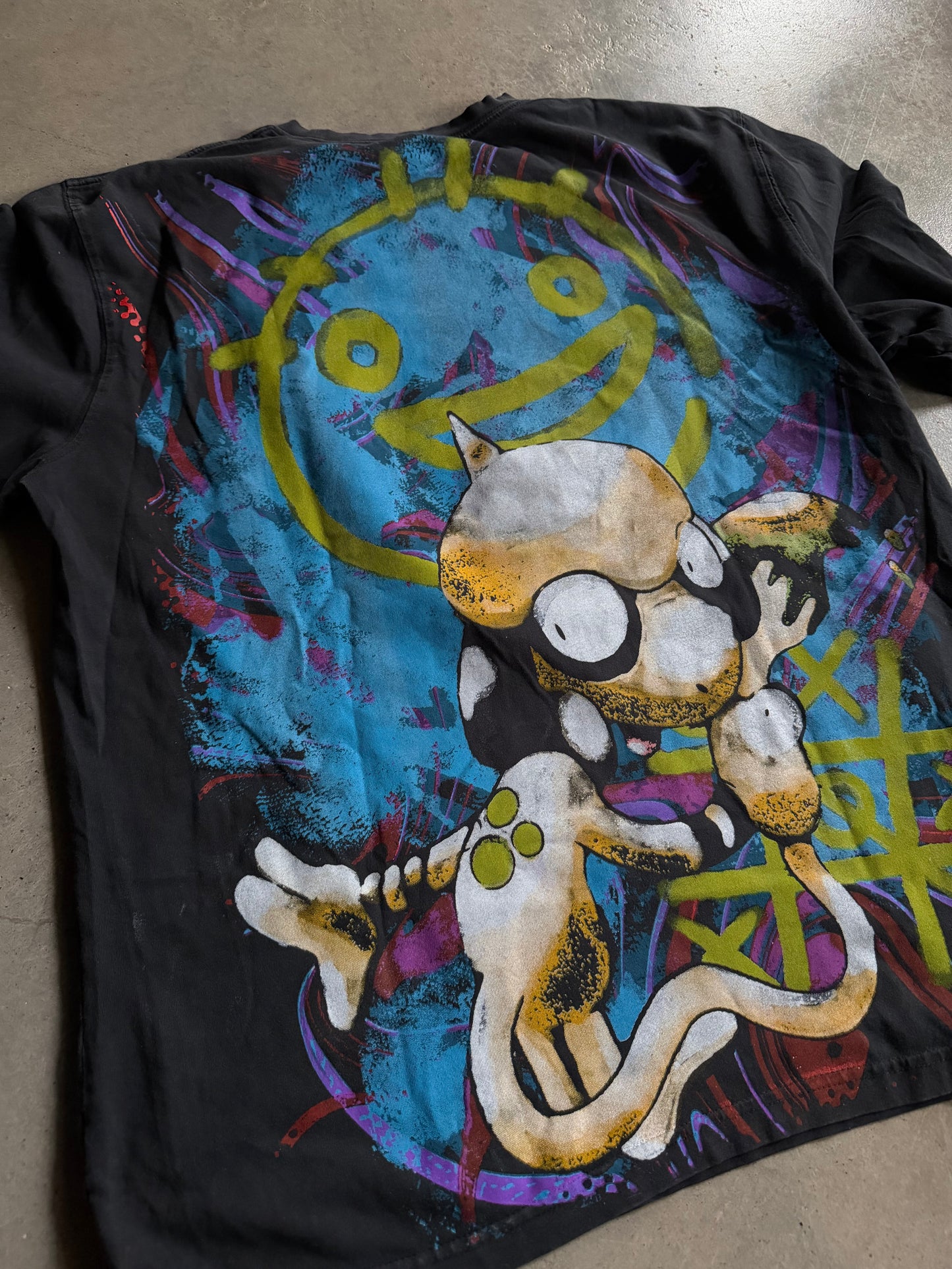 Backstock Co illustrator Pika & Smeargle Orig. Black LS Tee Sz L
