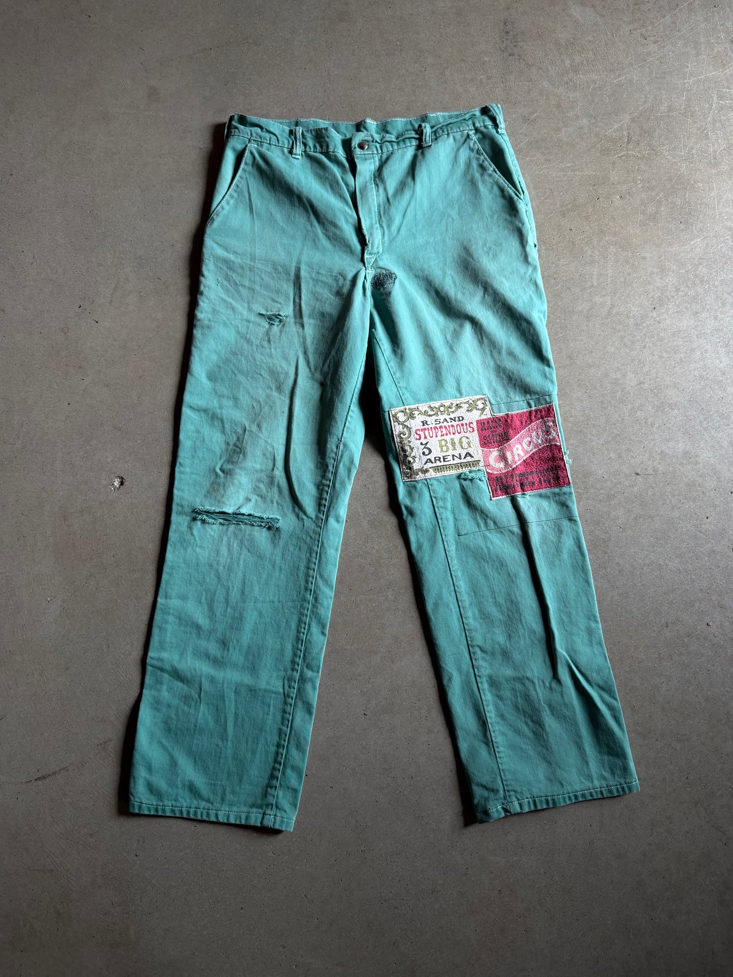 VTG Green Reworked 3 Big Arena Pants Sz 36x32