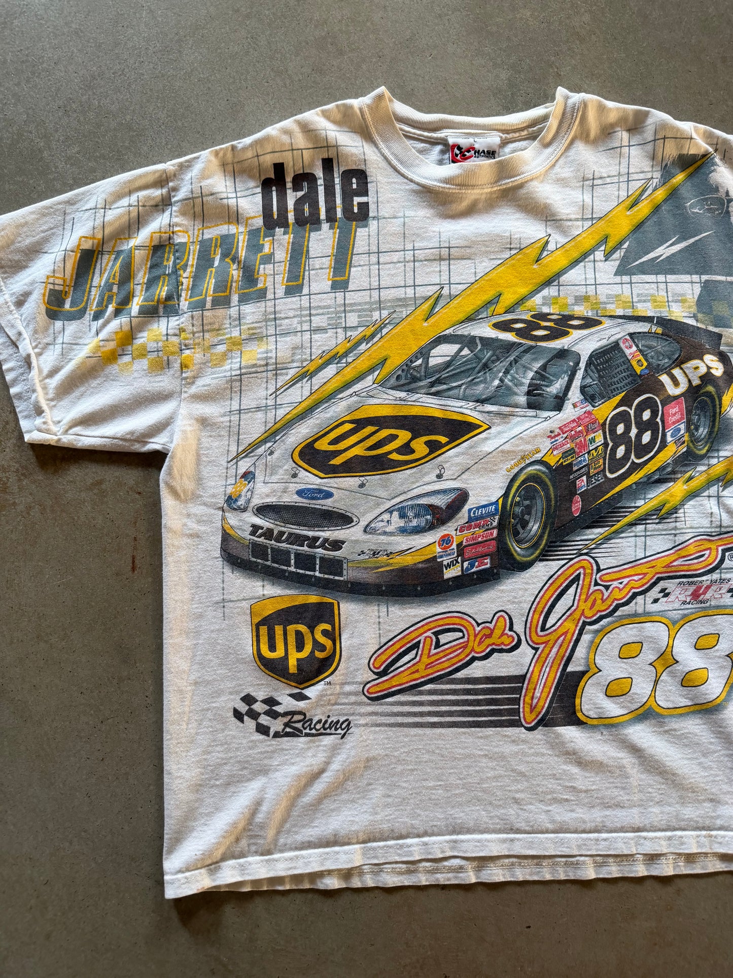 VTG Dale Jarrett All Over Print Nascar Tee Sz L/XL