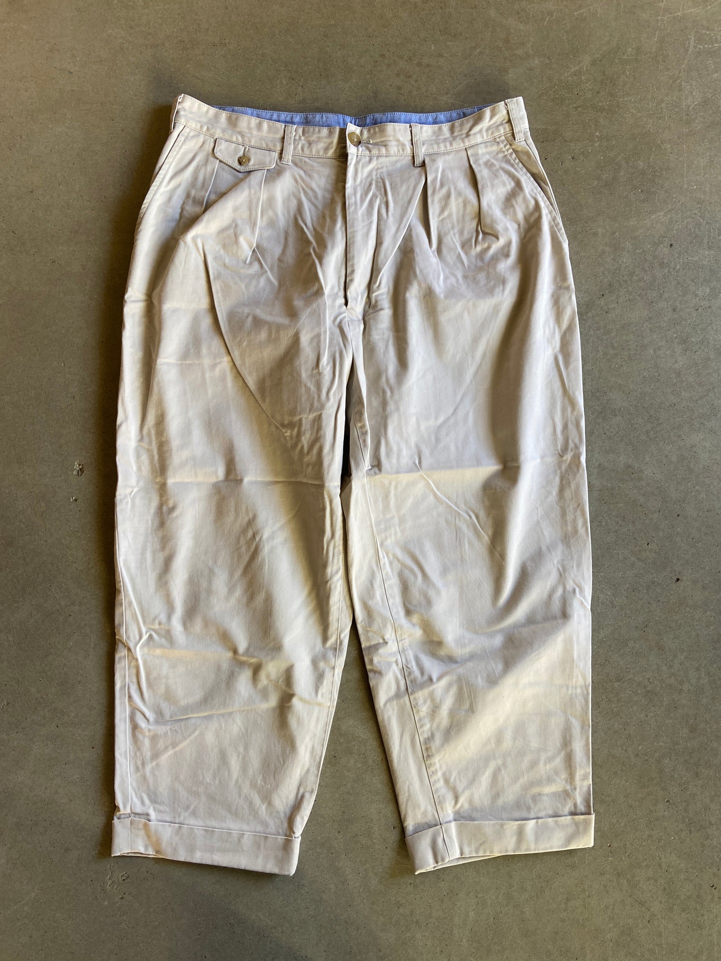 Beams Khaki Baggy Chino Pants Sz 36x25
