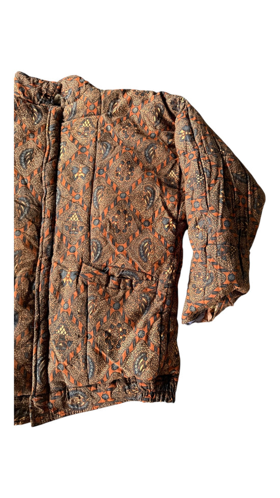 VTG Go Fish Reversible Patchwork Jacket Sz S