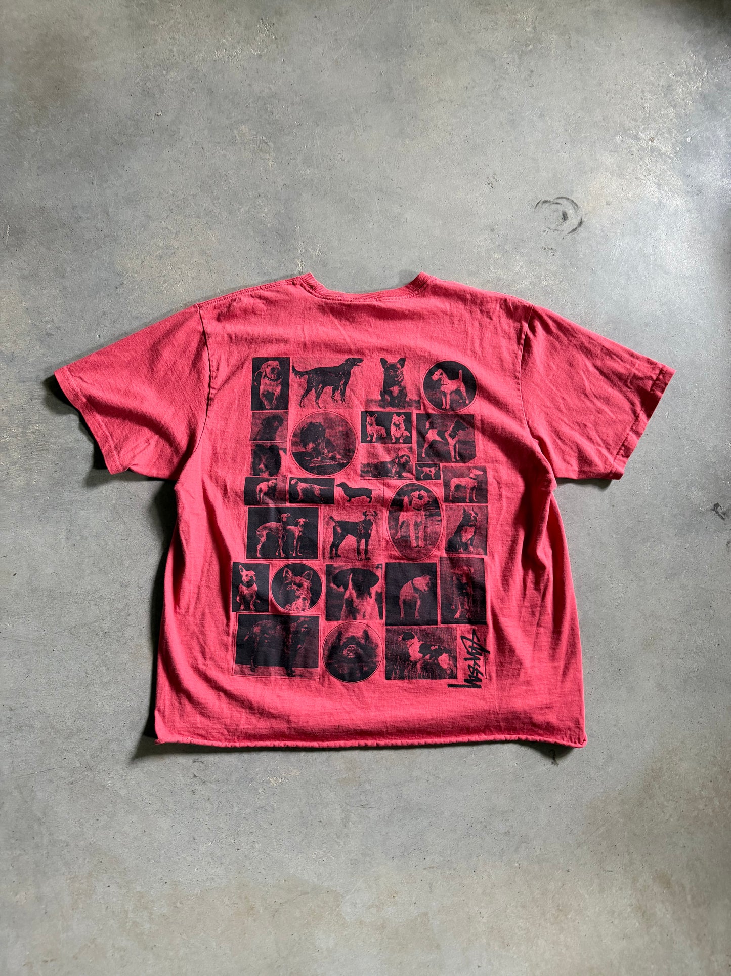 Stussy Dogs Red Tee Sz L