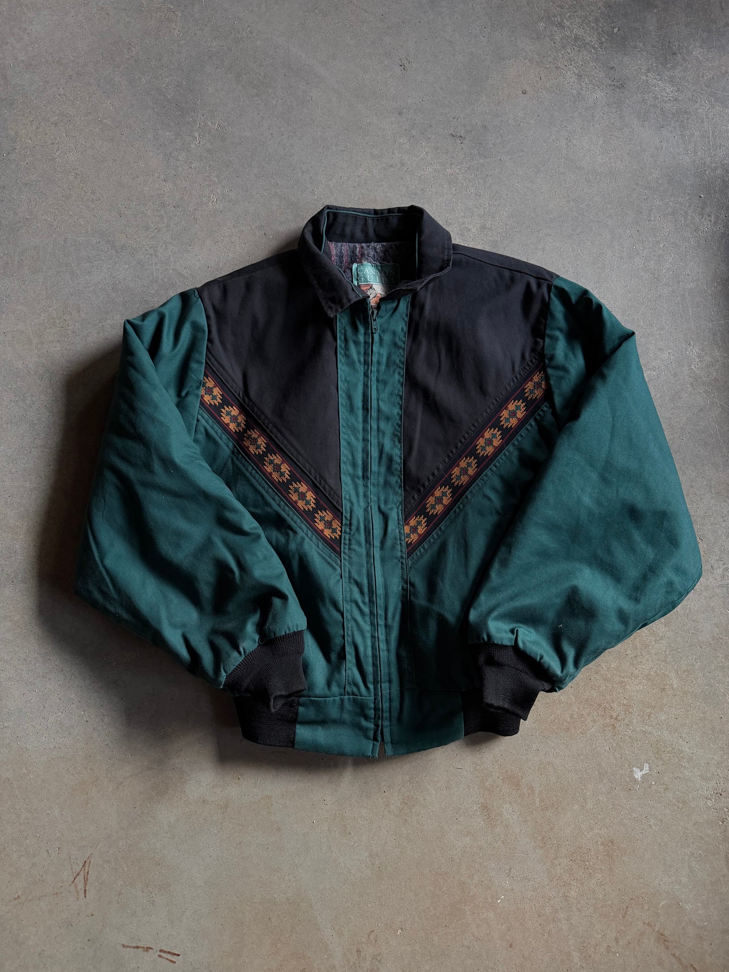 VTG Canyon Guide Green Aztec Jacket Sz L