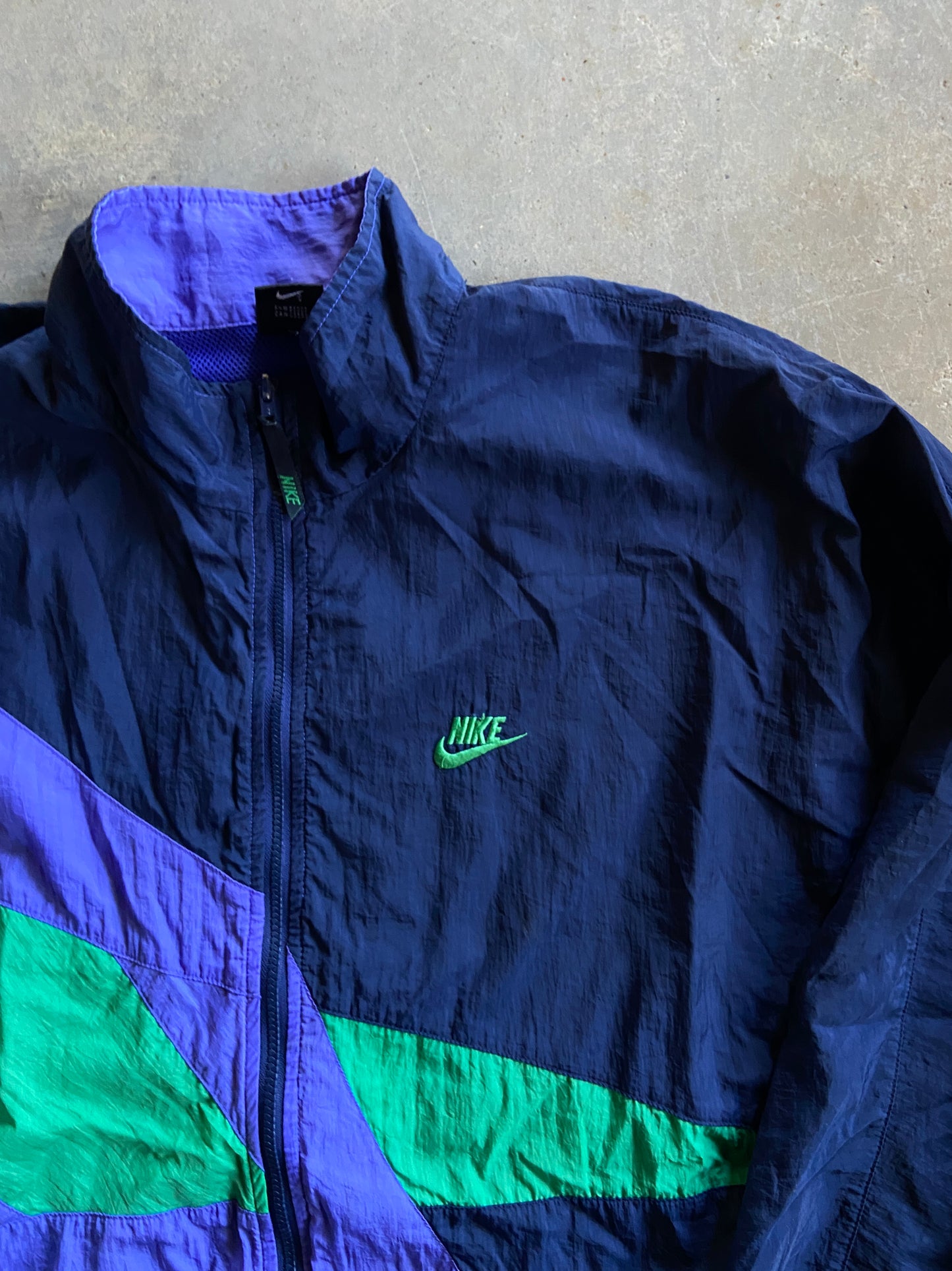 VTG Nike Green/Blue Windbreaker Jacket Sz XL