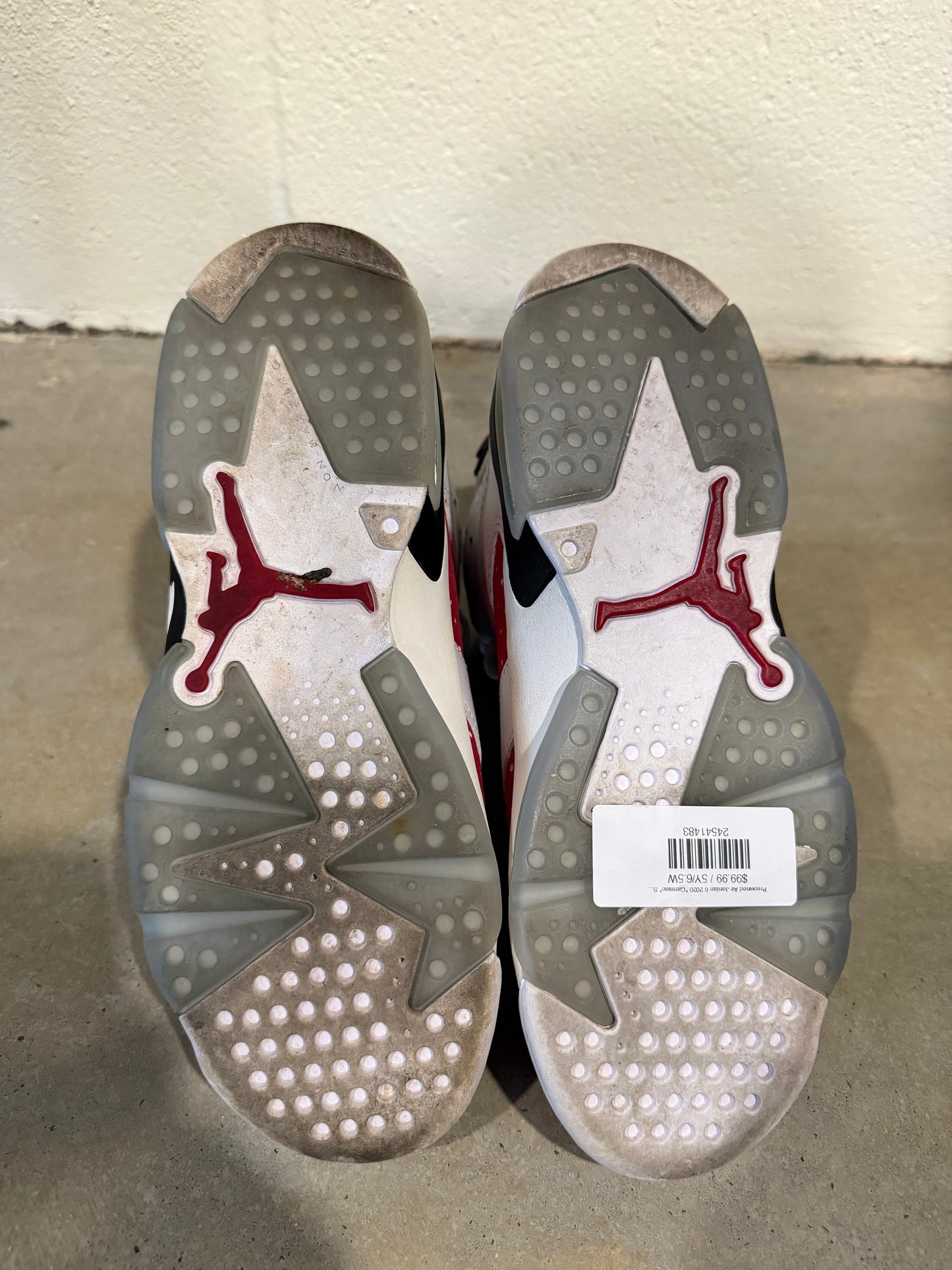 Preowned Air Jordan 6 2020 "Carmine" Sz 5Y/6.5W