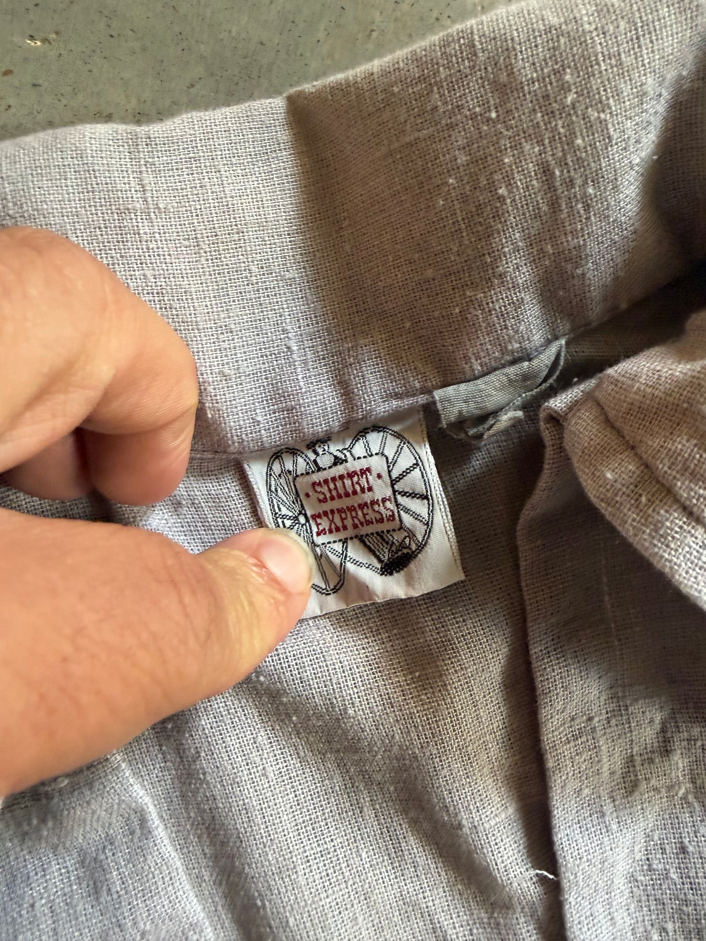 VTG Shirt Express Gray Collar Shirt Sz L