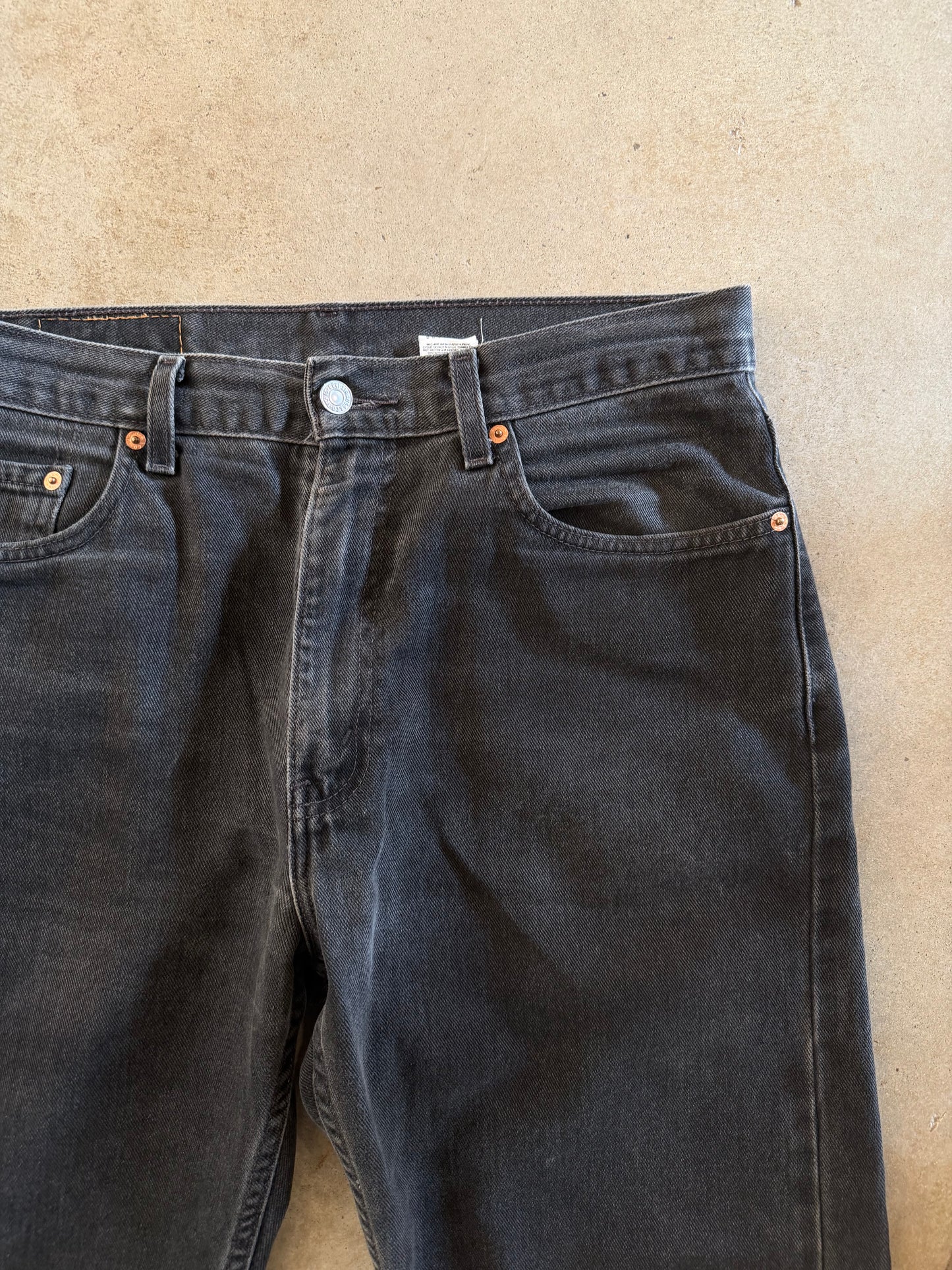 VTG Levi's 505 Black Denim Jeans Sz 34x34