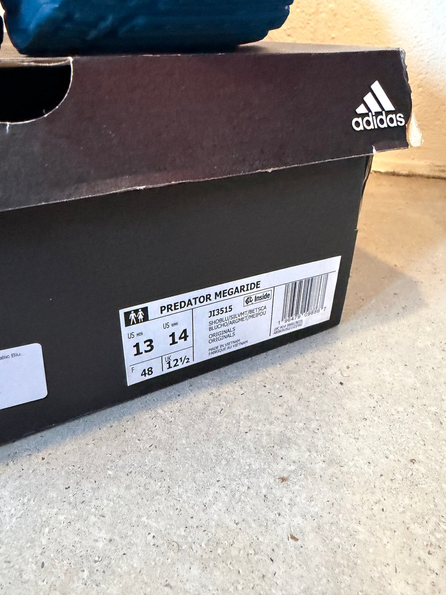 Preowned adidas Predator Megaride Metallic Blue Sz 13M/14W