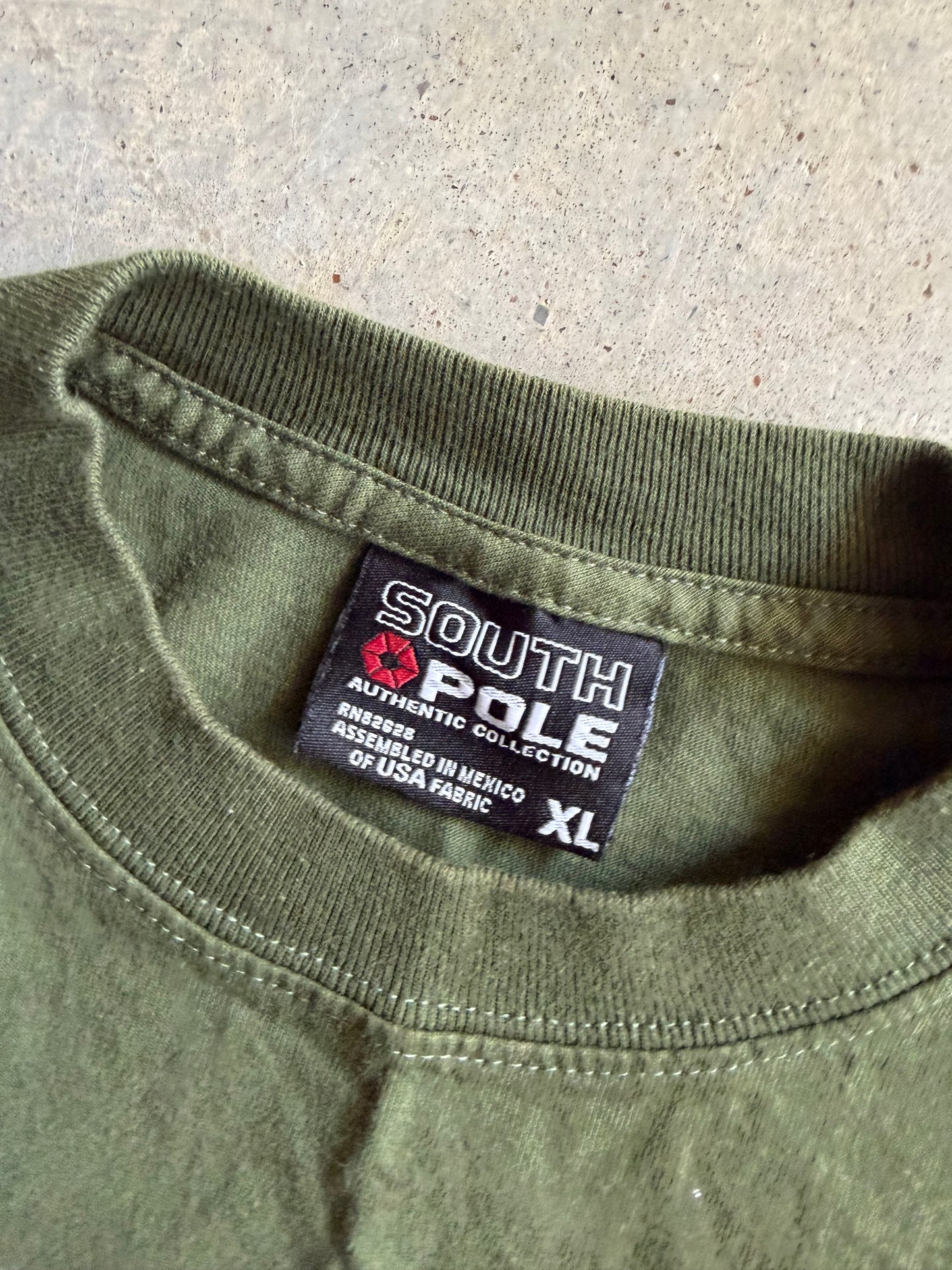 Y2K South Pole Olive Tee Sz L