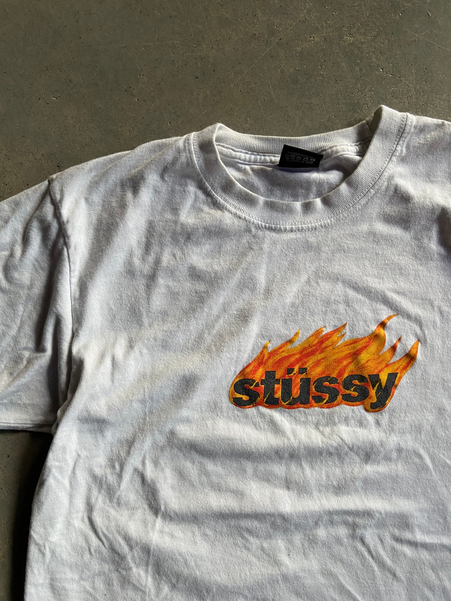 Stussy Flame Logo Tee Sz M