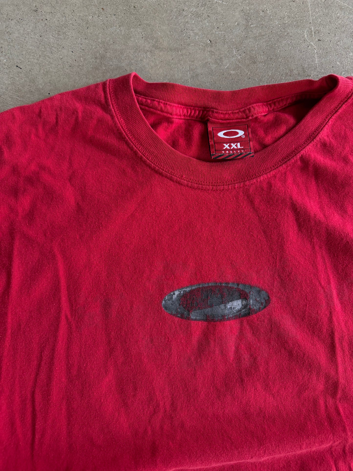 Y2K Oakley Red Skull Grime Tee Sz 2XL